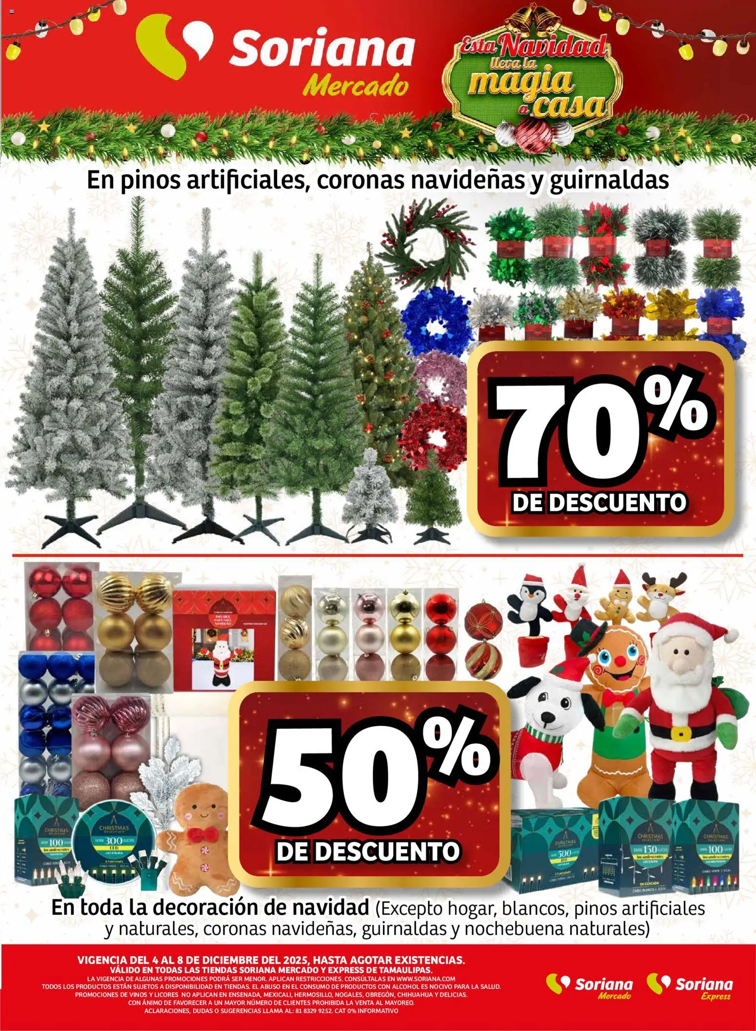 Nuevas ofertas de Soriana válidas en toda la República Mexicana desde el 04.12.2025. ¡Encuentra las mejores ofertas en Soriana - Fin de Semana Mercado: Tamaulipas! | Página: 9