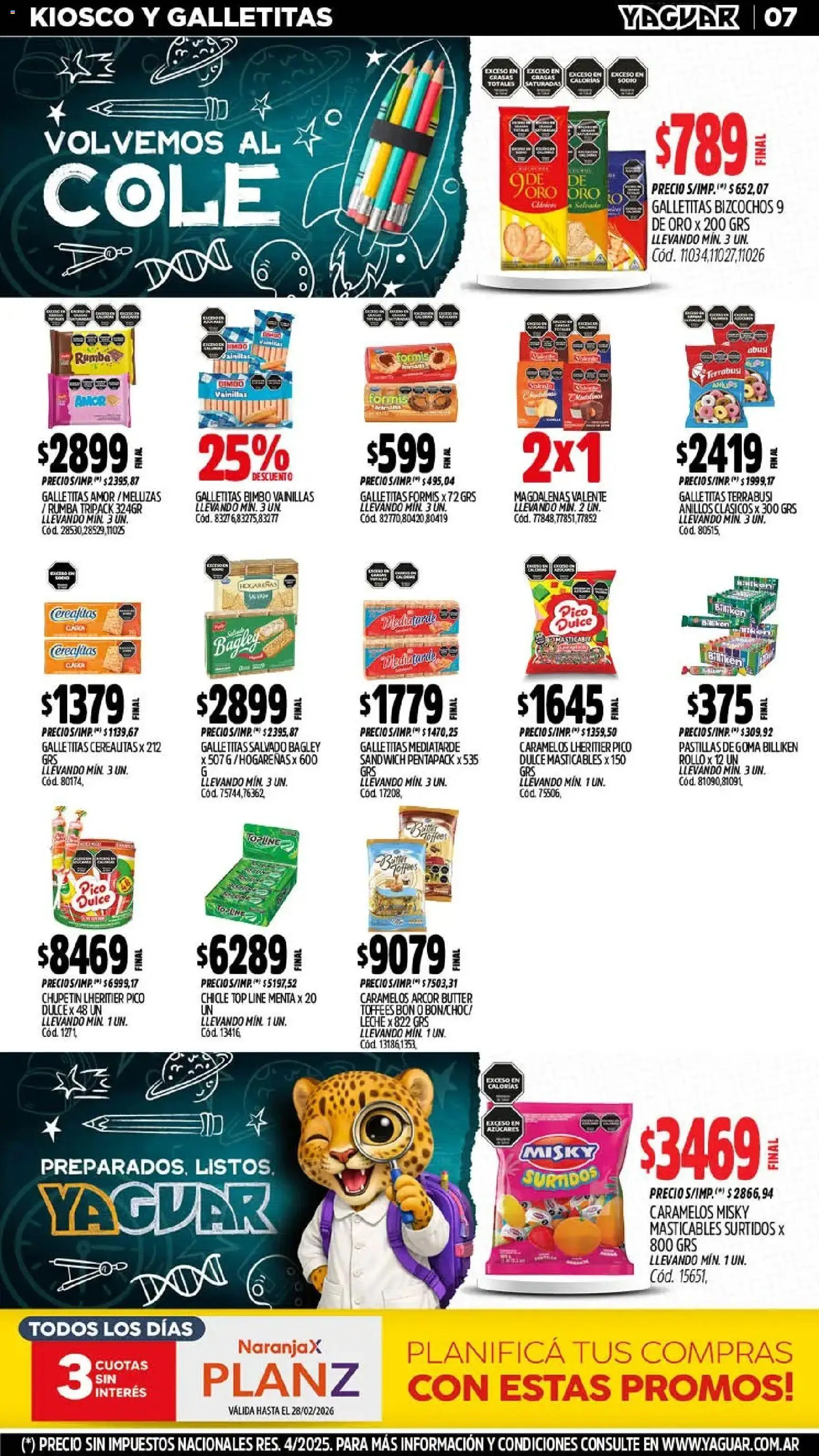Yaguar - Oferta Semanal General Roca │ válido desde el 23.02.2026 | Página: 7 | Productos: Pico, Top, Chicle, Bizcochos