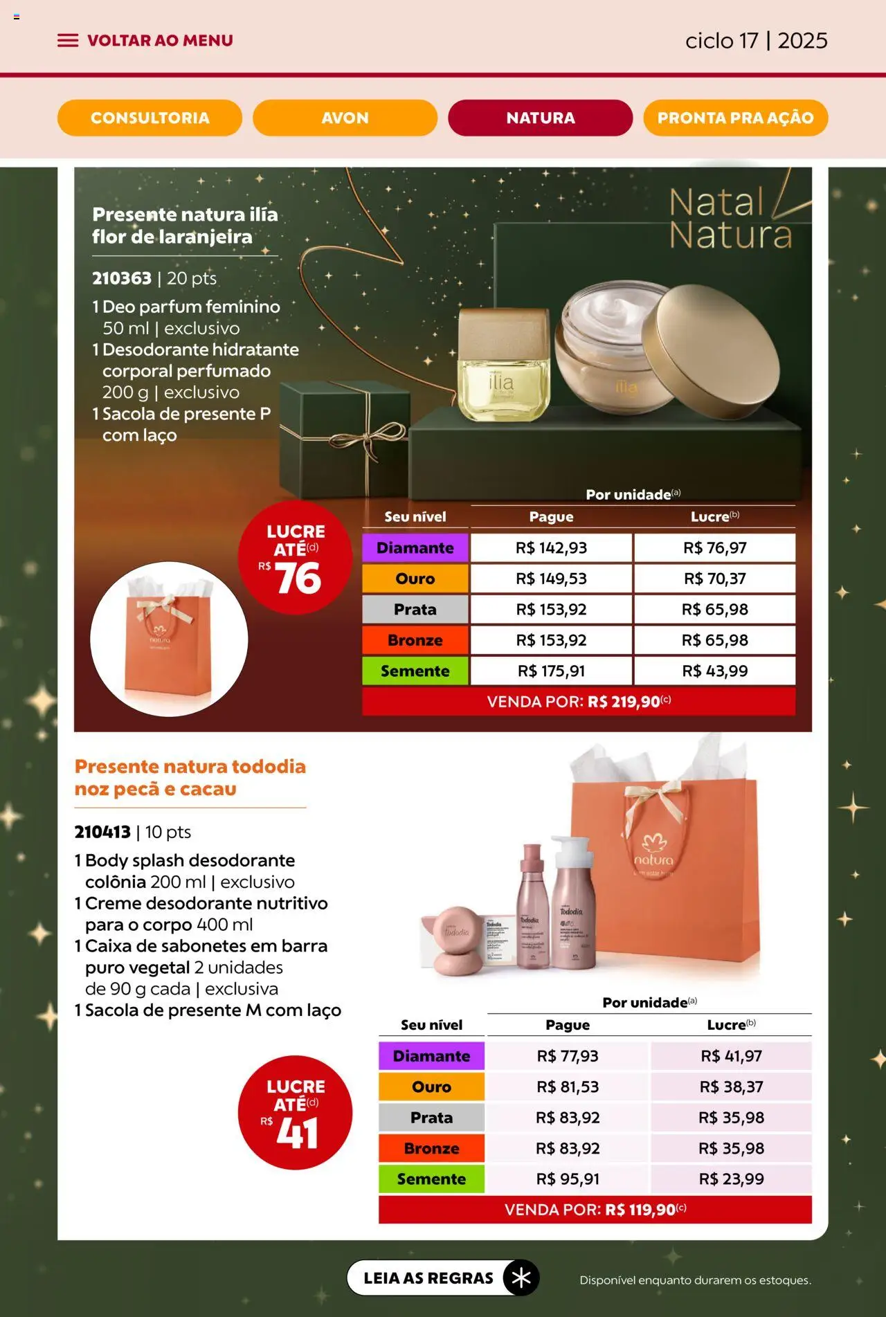 Avon Folheto - válido de 07.10.2025 | Página: 41 | Produtos: Hidratante corporal, Desodorante, Caixa, Creme