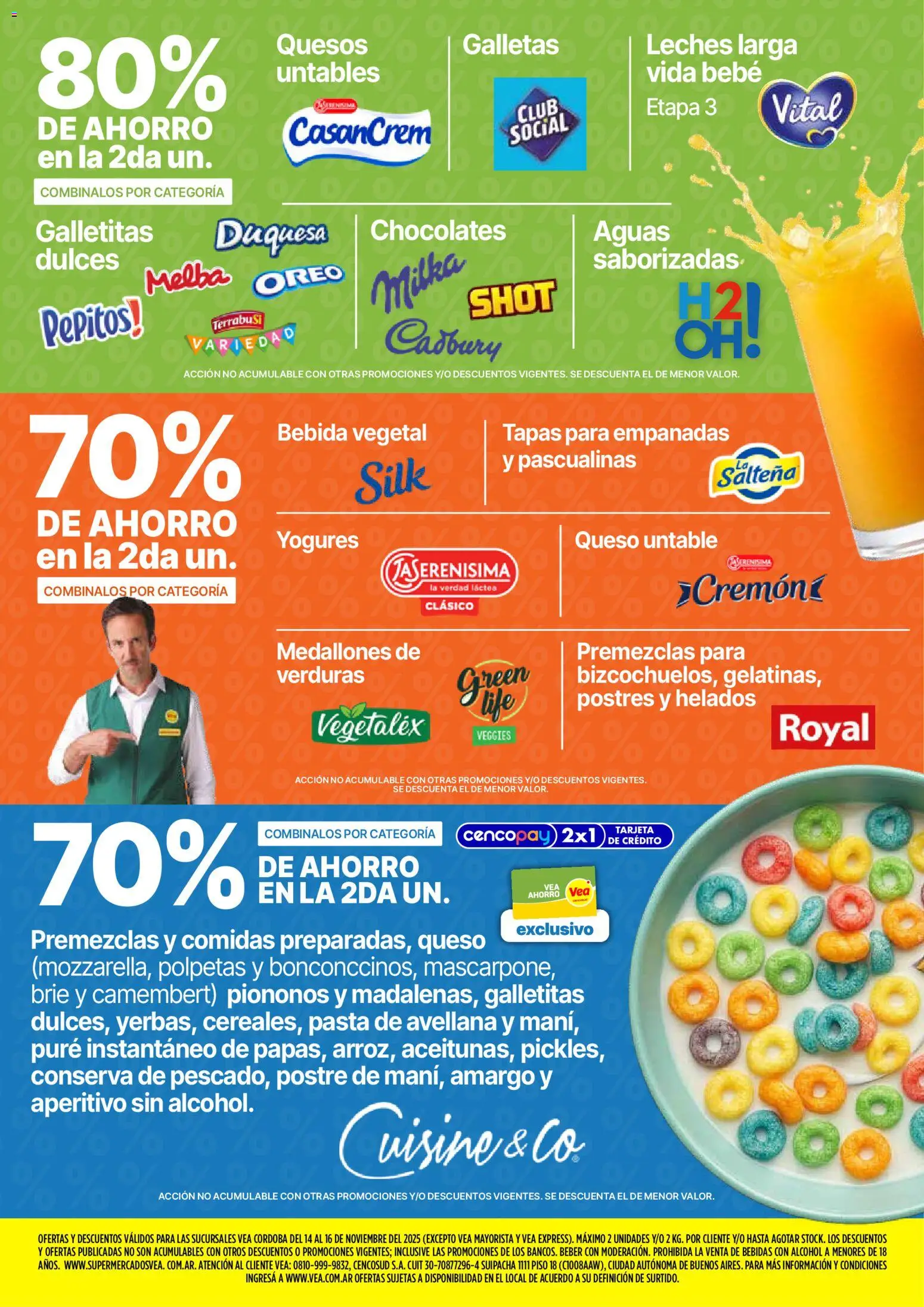 Vea - Ofertas fin de semana  │ válido desde el 14.11.2025 | Página: 4 | Productos: Galletitas, Queso, Pasta, Galletas