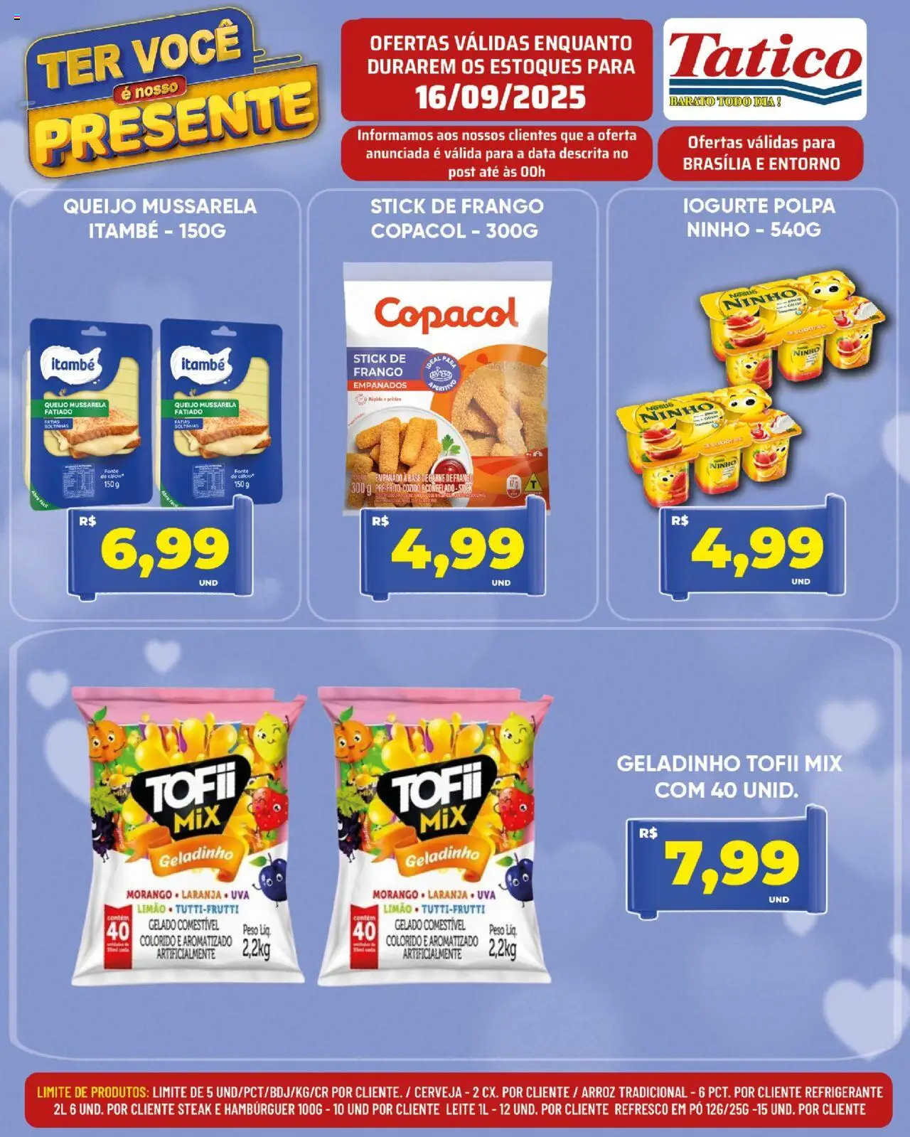 Tatico Folheto - válido de 16.09.2025 | Página: 8 | Produtos: Refresco, Arroz, Frango, Mussarela