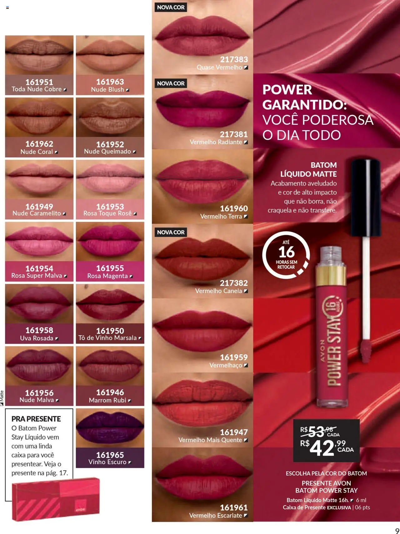 Avon Folheto - válido de 07.10.2025 | Página: 9 | Produtos: Blush, Batom, Vinho, Canela