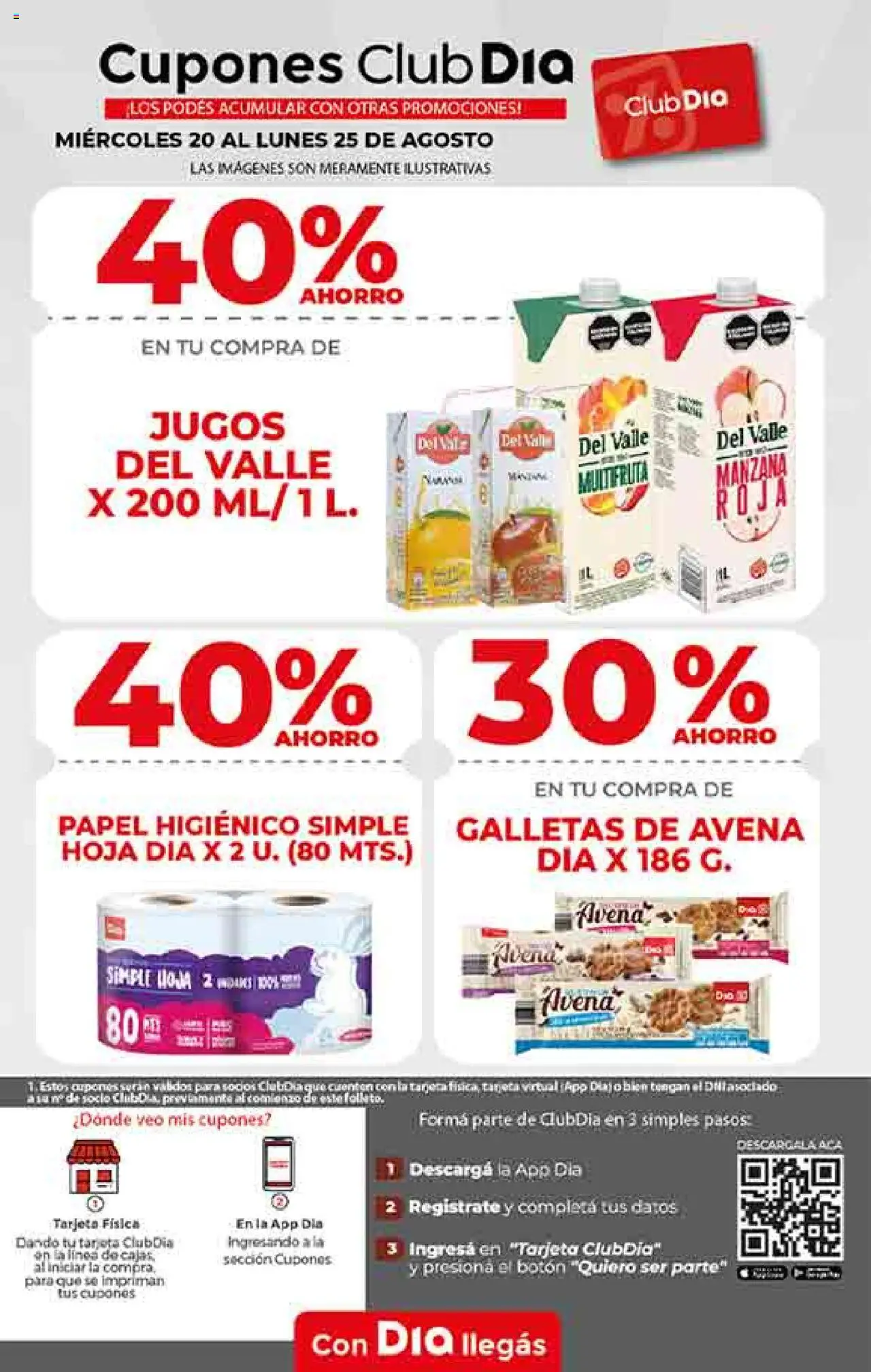 Supermercado DIA Ofertas - Salta y Jujuy │ válido desde el 20.08.2025 | Página: 6 | Productos: Papel higiénico, Avena, Manzana, Galletas