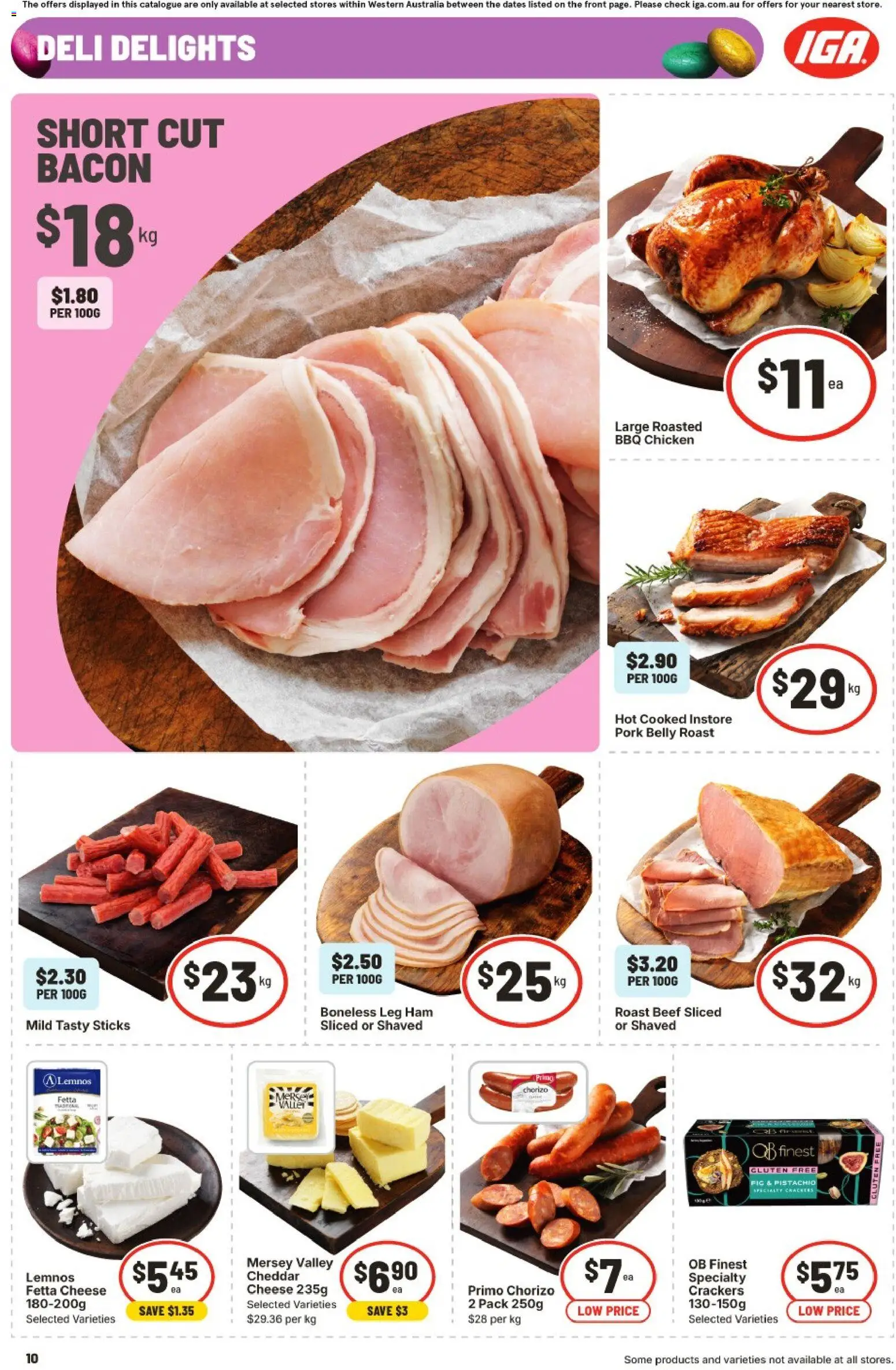 IGA catalogue - valid from 25.03.2026 | Page: 10 | Products: Bacon, Ham, Chicken, Pork
