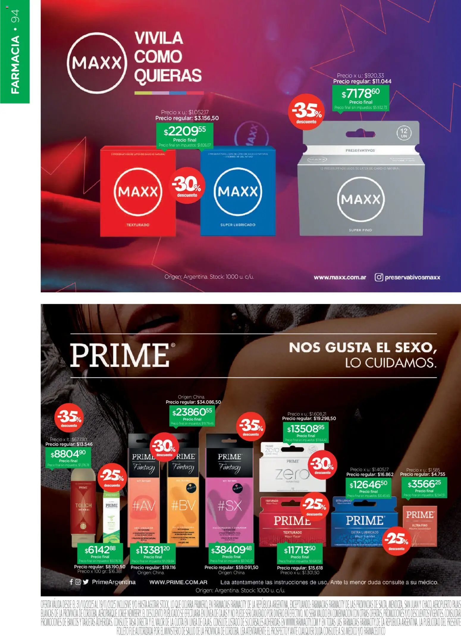 Farmacity catálogo │ válido desde el 30.10.2025 | Página: 94 | Productos: Preservativos