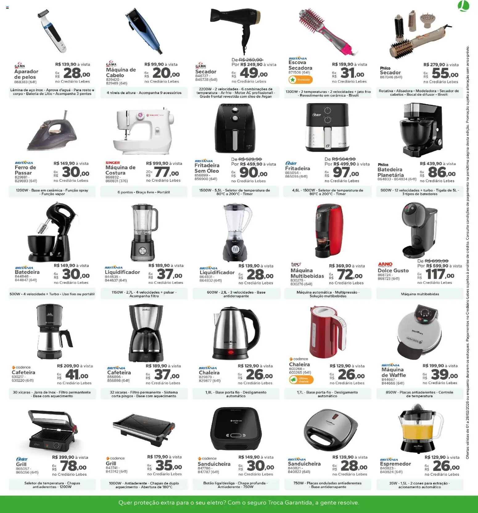 Lebes Folheto - válido de 01.02.2026 | Página: 9 | Produtos: Batedeira, Espremedor, Sanduicheira, Tigela