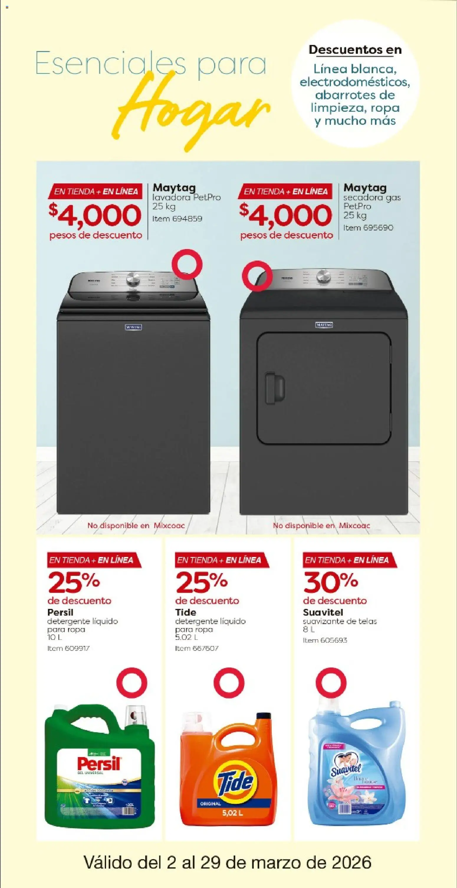 Nuevas ofertas de Costco válidas en toda la República Mexicana desde el 02.03.2026. ¡Encuentra las mejores ofertas en Costco catálogo! | Página: 8 | Productos: Detergente, Lavadora, Suavizante de telas, Ropa