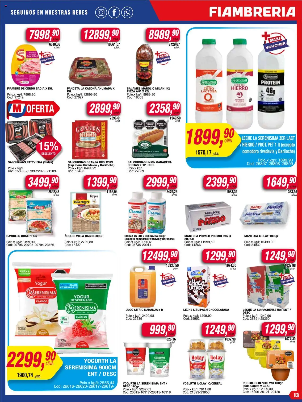 Maxiconsumo ofertas │ válido desde el 11.08.2025 | Página: 13 | Productos: Yogur, Pan, Jugo, Cereales