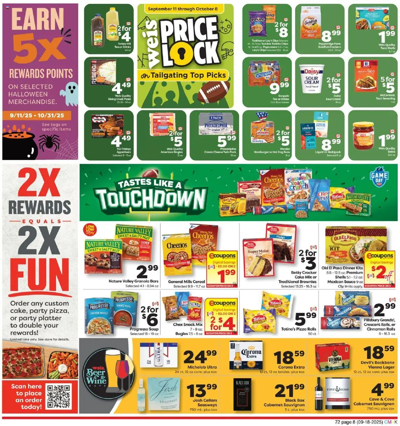 Weis Monthly Ad - valid from 18.09.2025 | Page: 9 | Products: Tea, Sour cream, Chips, Cream