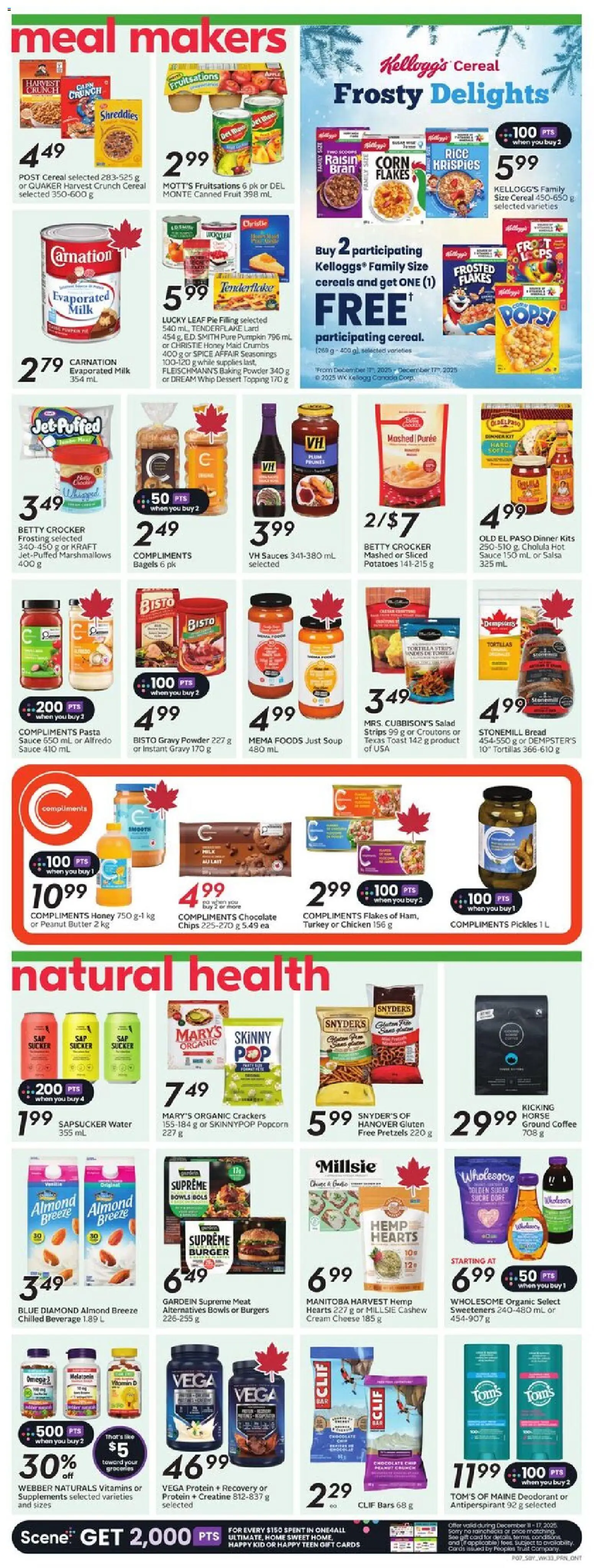 Sobeys flyer valid from 11.12.2025 | Page: 10 | Products: Chips, Potatoes, Antiperspirant, Coffee