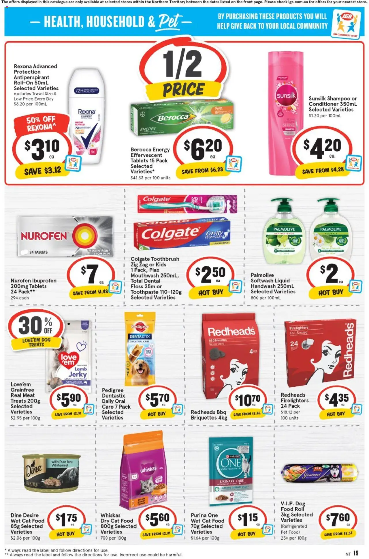 IGA catalogue - valid from 06.08.2025 | Page: 15 | Products: Shampoo, Conditioner, Dog food, Toothbrush