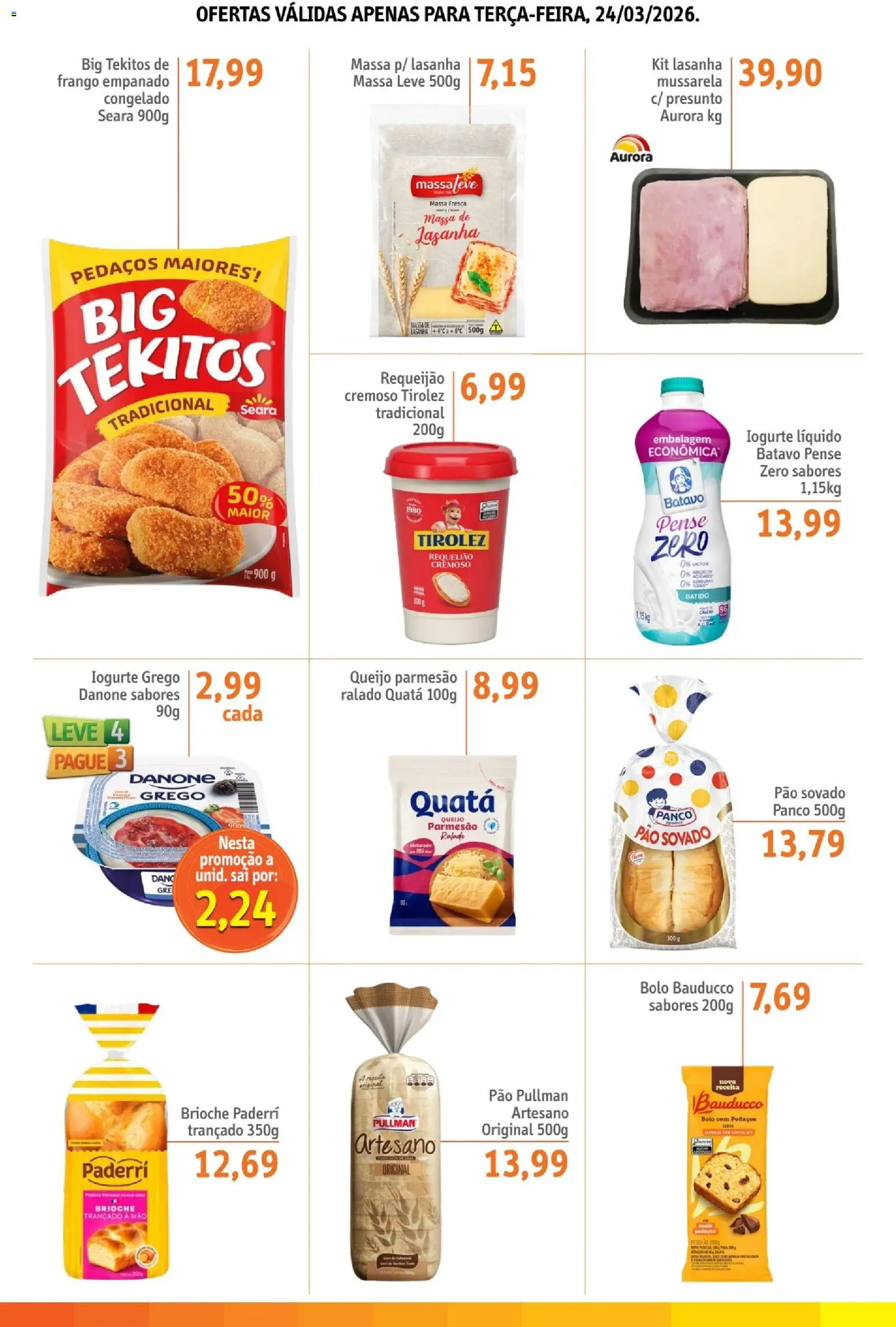 Sonda Folheto - válido de 24.03.2026 | Página: 2 | Produtos: Iogurte, Pão, Massa, Frango
