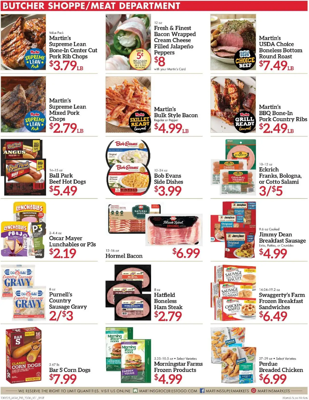 Martin’s Weekly Ad - valid from 05.10.2025 | Page: 7 | Products: Cheese, Ham, Potatoes, Hot Dogs