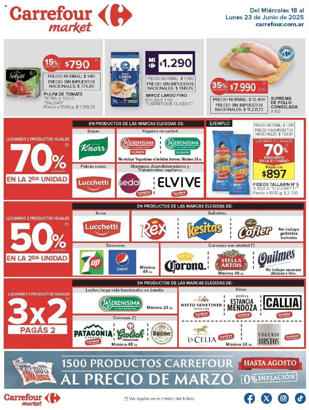 Carrefour ofertas │ válido desde el 18.06.2025 | Página: 26 | Productos: Bolsa, Botella, Pollo, Tomate