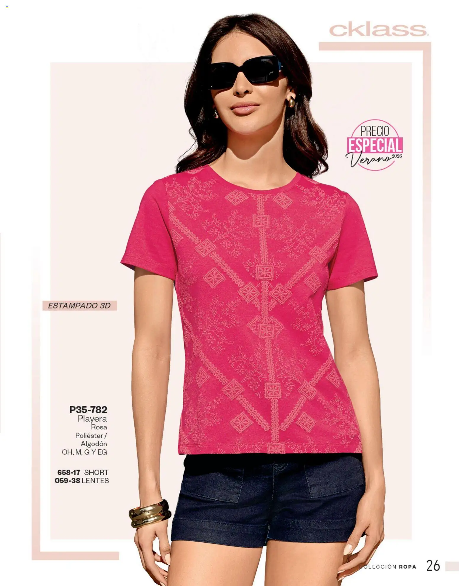 Nuevas ofertas de Cklass válidas en toda la República Mexicana desde el 05.03.2026. ¡Encuentra las mejores ofertas en Cklass catálogo Complemento Verano Ropa! | Página: 27 | Productos: Lentes, Ropa, Playera, Short