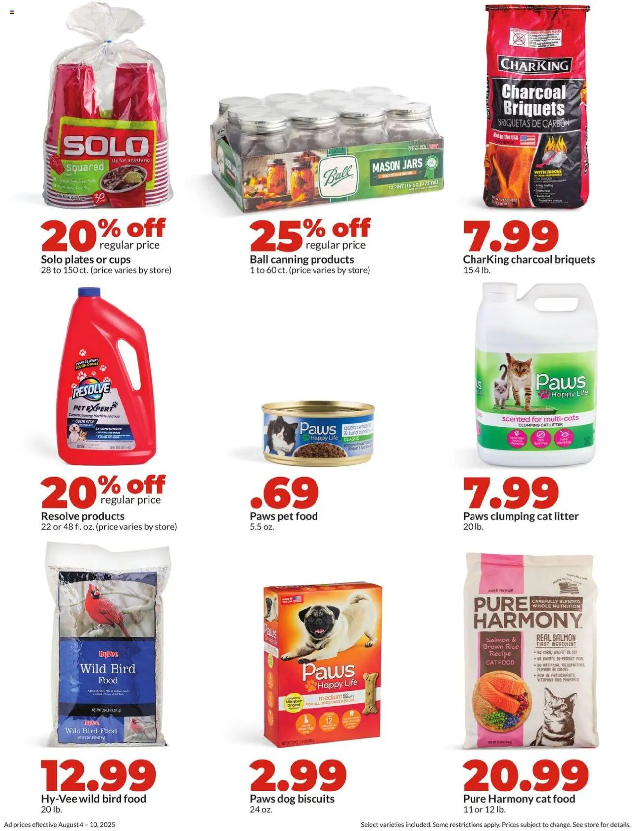 HyVee Weekly Ad - valid from 04.08.2025 | Page: 35 | Products: Carpet, Cat Food, Cat Litter, Shorts