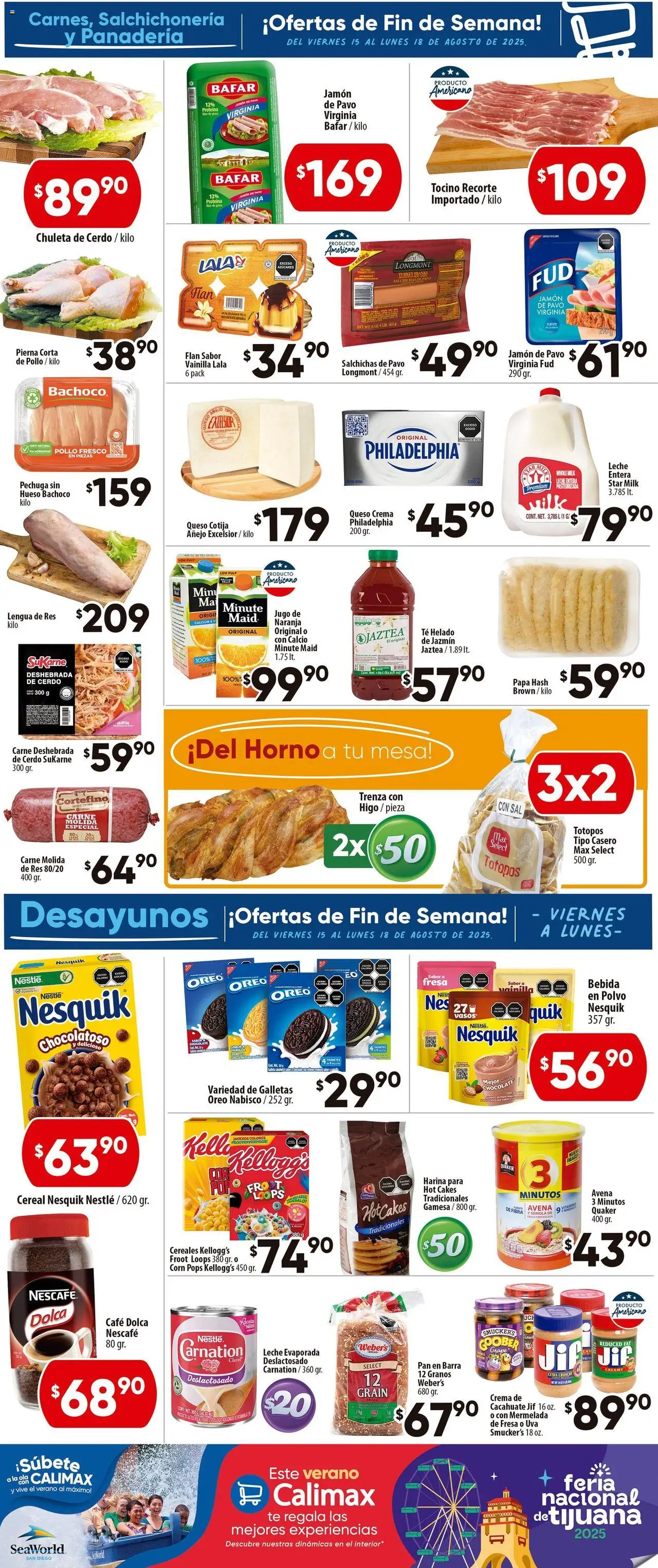Nuevas ofertas de Calimax válidas en toda la República Mexicana desde el 15.08.2025. ¡Encuentra las mejores ofertas en Calimax - Folleto Tijuana! | Página: 2 | Productos: Tocino, Sal, Galletas, Mermelada