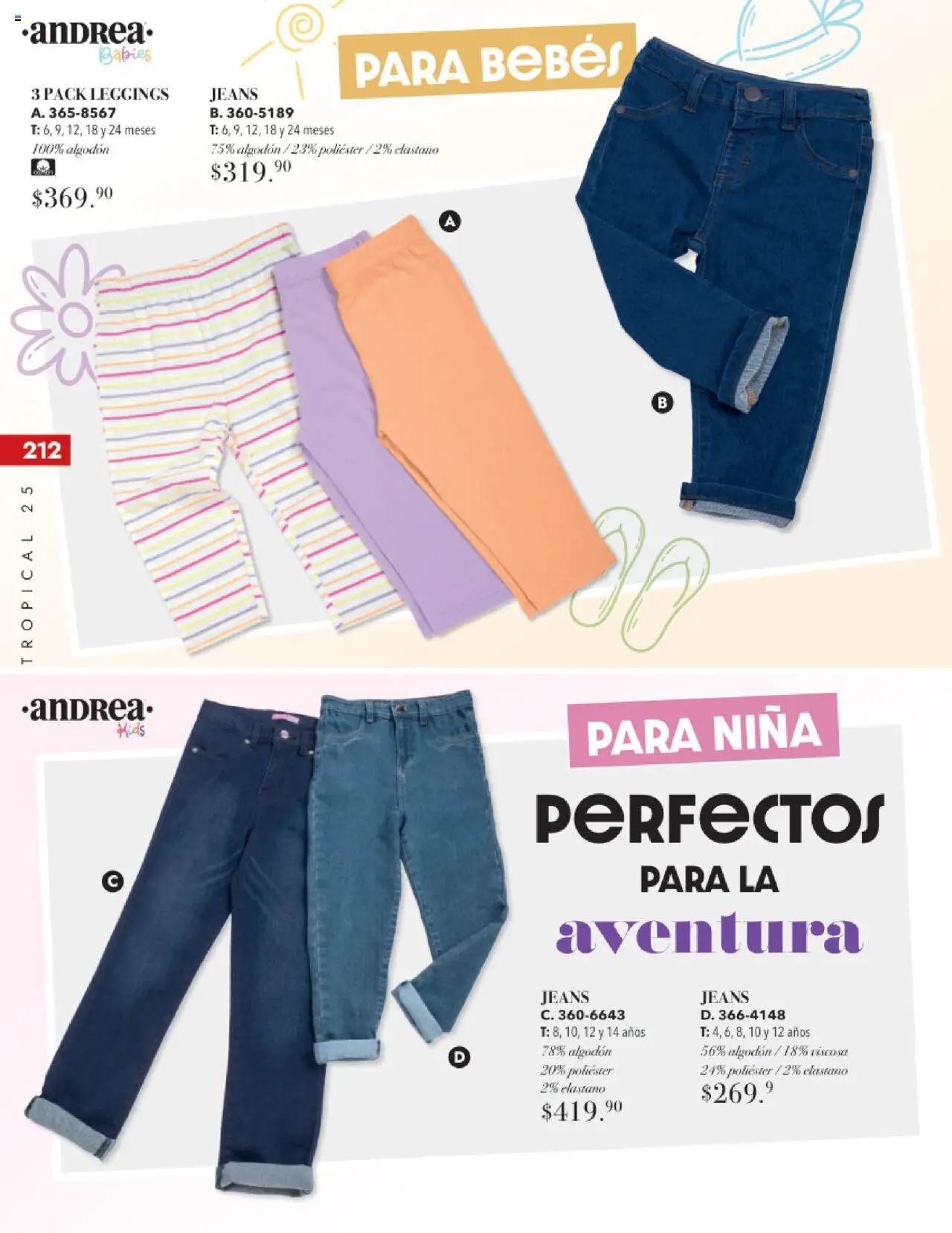 Nuevas ofertas de Andrea válidas en toda la República Mexicana desde el 17.08.2025. ¡Encuentra las mejores ofertas en Andrea - Catálogo Tropical Otoño / Invierno! | Página: 212 | Productos: Leggings, Algodón