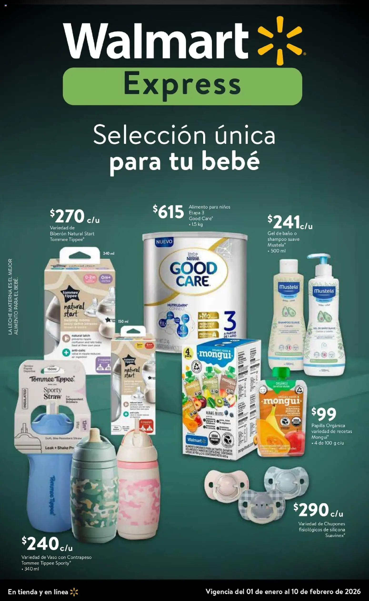 Nuevas ofertas de Walmart Express válidas en toda la República Mexicana desde el 01.01.2026. ¡Encuentra las mejores ofertas en Walmart Express folleto Selección única para tu bebé! | Página: 1