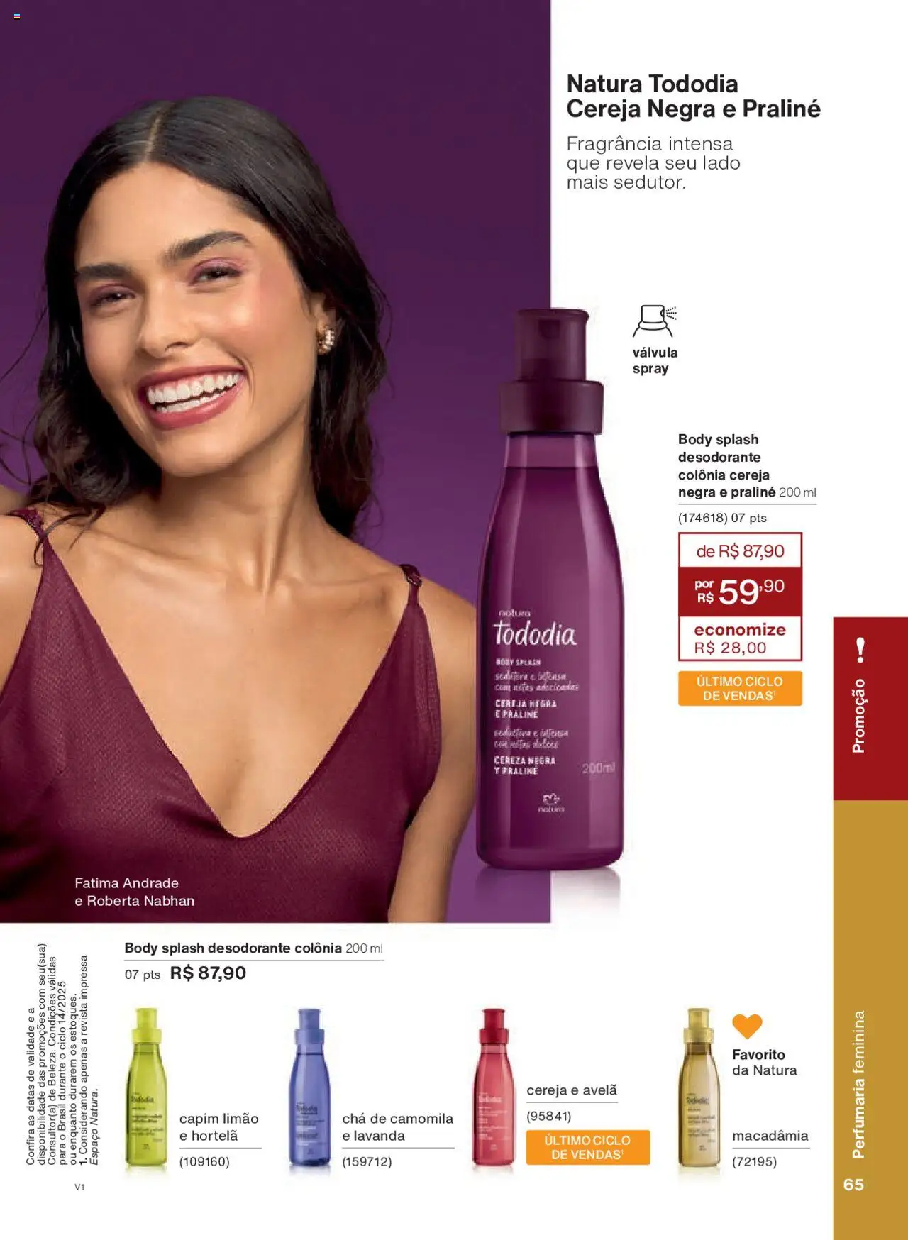 Natura Folheto - válido de 18.08.2025 | Página: 65 | Produtos: Macadâmia, Cereja, Desodorante, Avelã