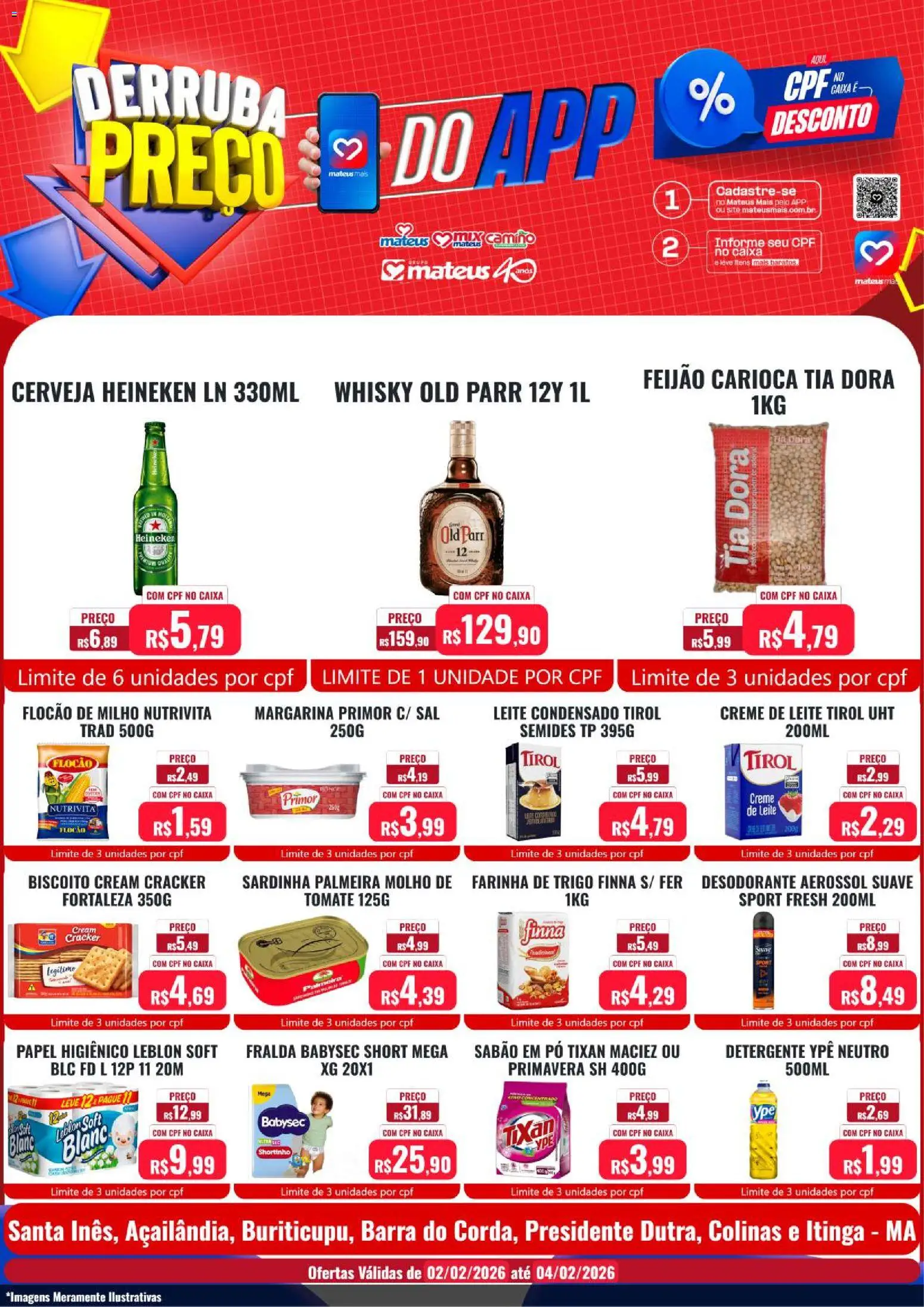 Mateus Folheto - válido de 02.02.2026 | Página: 2 | Produtos: Margarina primor, Pó, Cerveja, Cream cracker