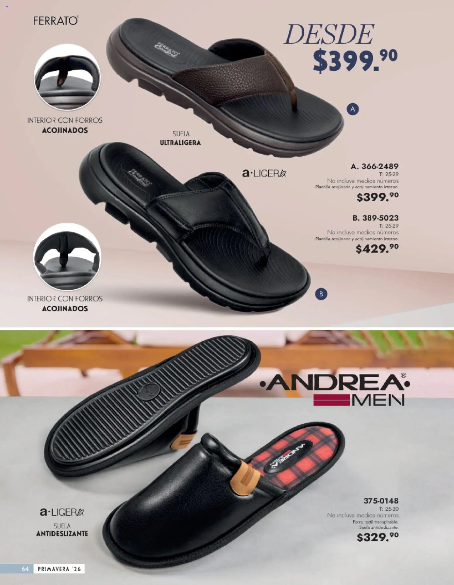 Nuevas ofertas de Andrea válidas en toda la República Mexicana desde el 25.01.2026. ¡Encuentra las mejores ofertas en Andrea catálogo Calzado Caballero! | Página: 64