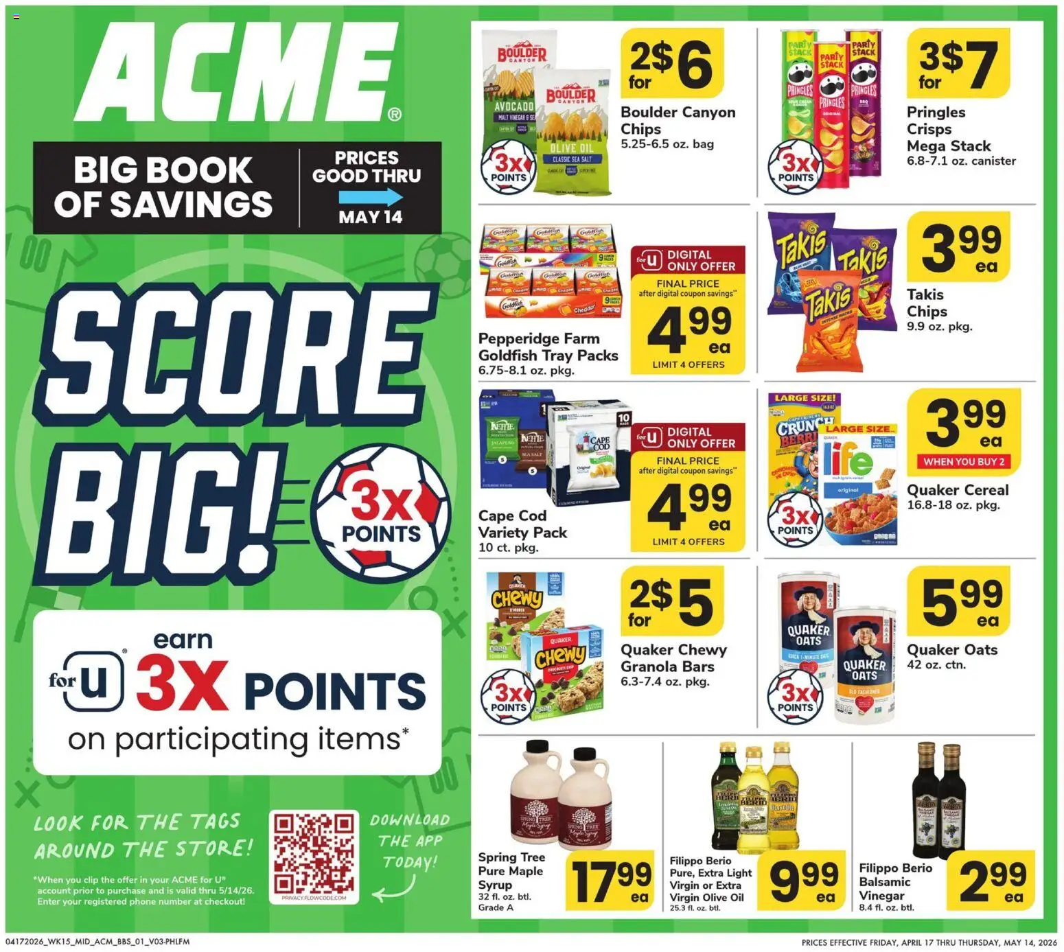 Acme Big Book of Savings - valid from 17.04.2026 | Page: 1 | Products: Oil, Chips, Avocado, Bag