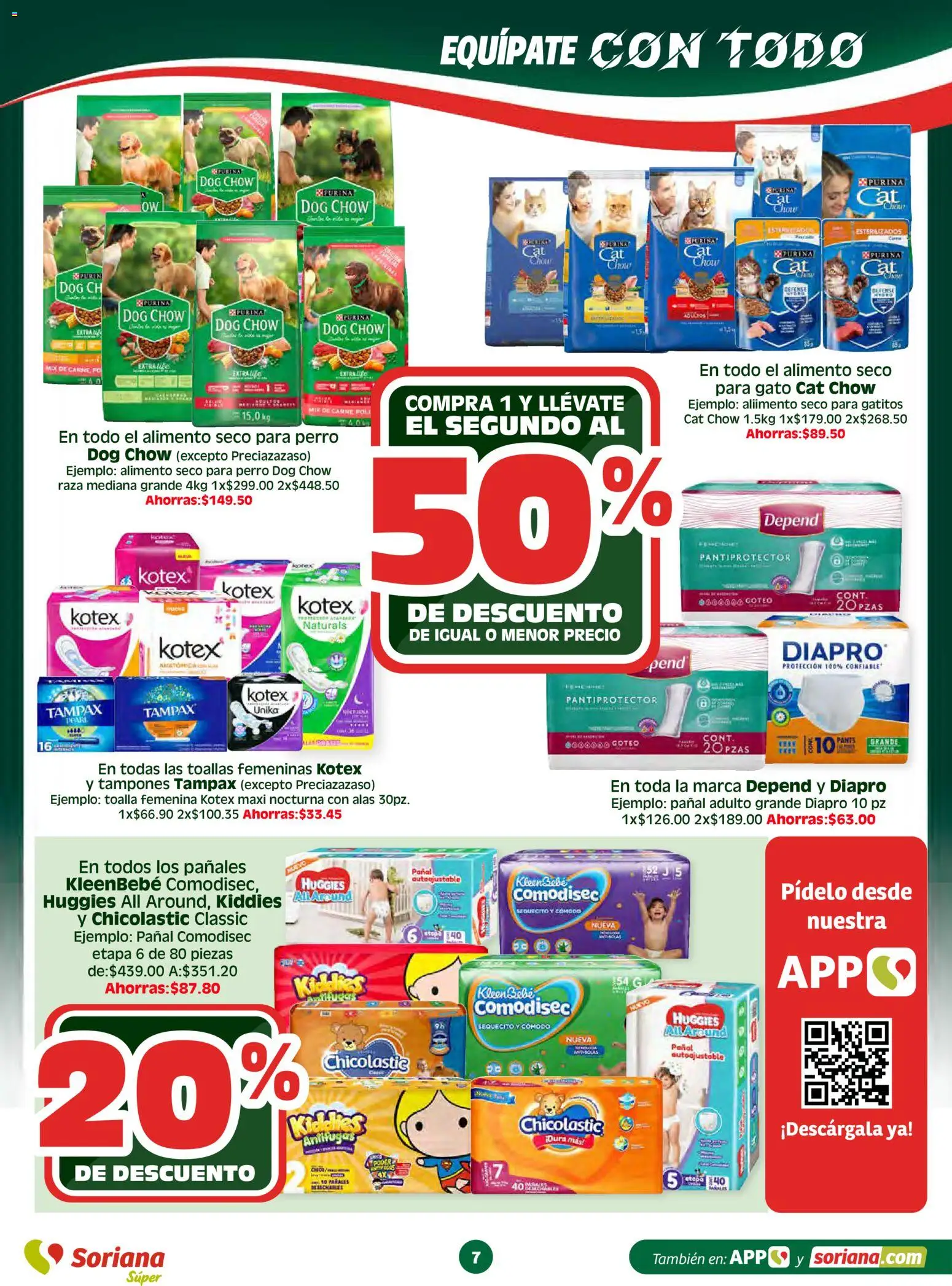 Nuevas ofertas de Soriana válidas en toda la República Mexicana desde el 26.03.2026. ¡Encuentra las mejores ofertas en Soriana En vacaciones apoyamos con todo - Súper! | Página: 7 | Productos: Pañales, Toalla, Tampones, Toallas