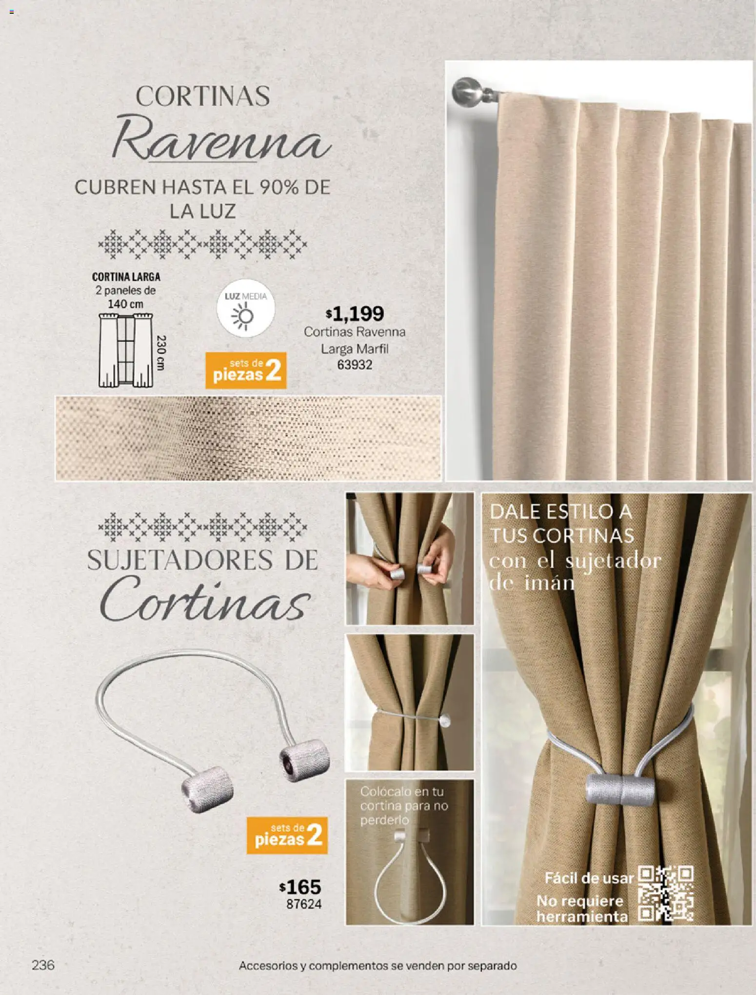 Nuevas ofertas de Vianney válidas en toda la República Mexicana desde el 06.03.2026. ¡Encuentra las mejores ofertas en Vianney catálogo Tu hogar, nuestra pasión! | Página: 238 | Productos: Imán, Cortinas