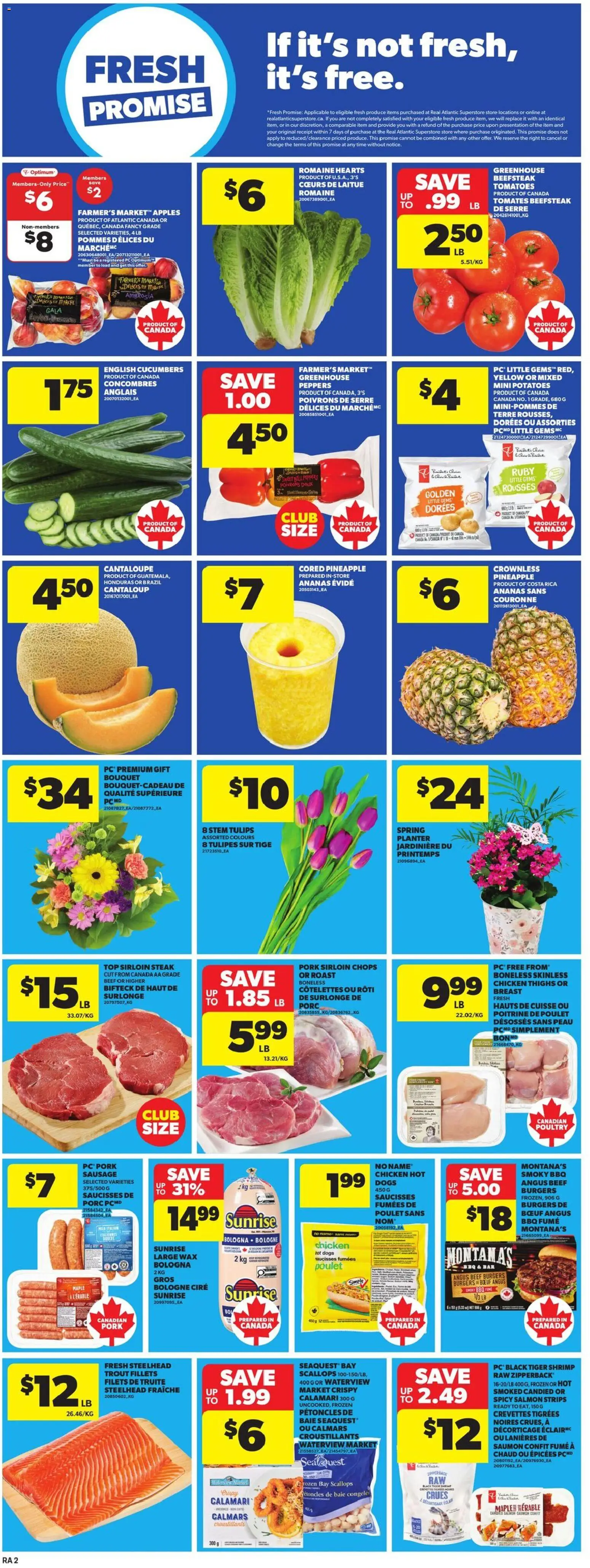 Atlantic Superstore flyer valid from 23.04.2026 | Page: 5 | Products: PC, Potatoes, Pork, Tomatoes
