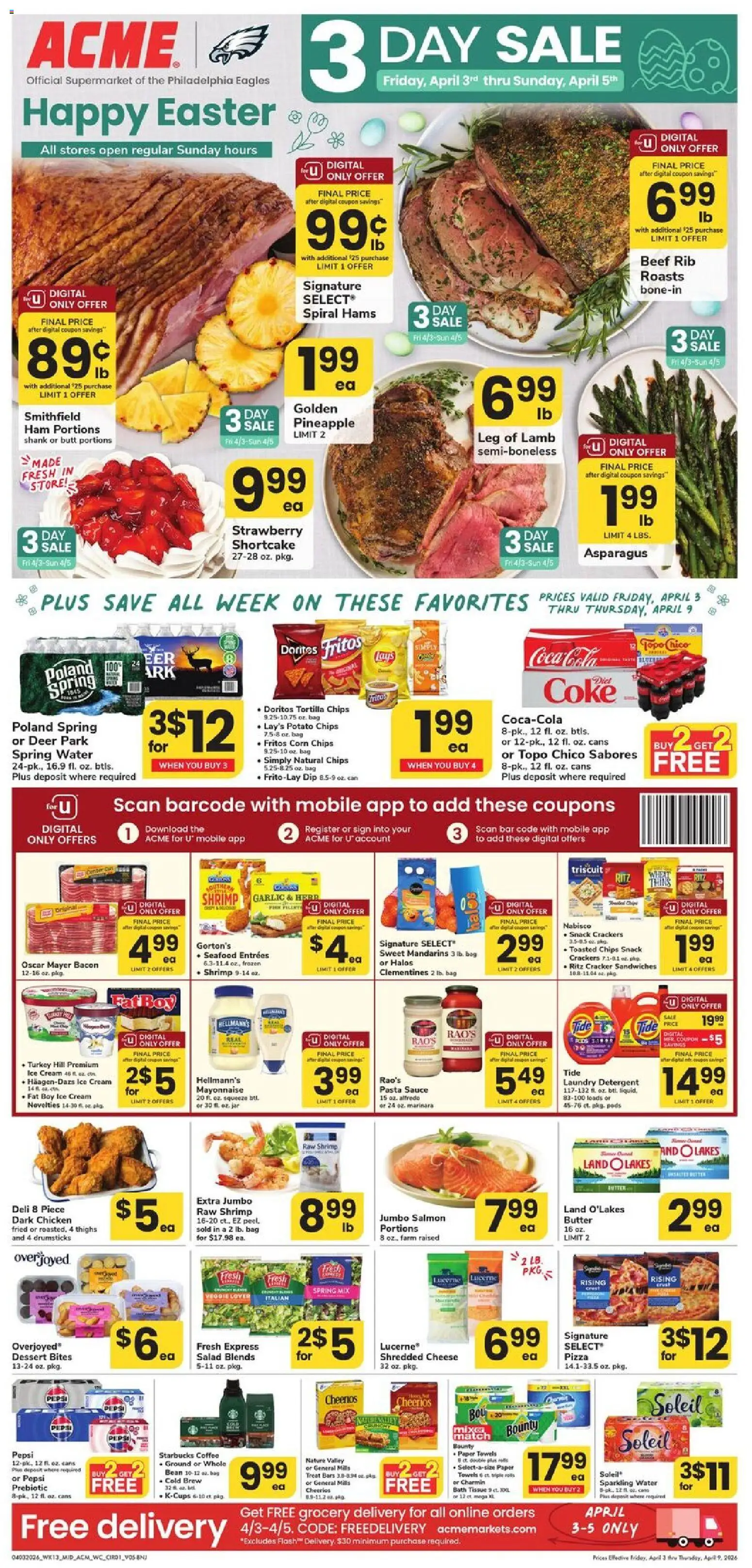 Acme Weekly Ad - NJ - valid from 03.04.2026 | Page: 1 | Products: Bath, Butter, Ice cream, Seafood