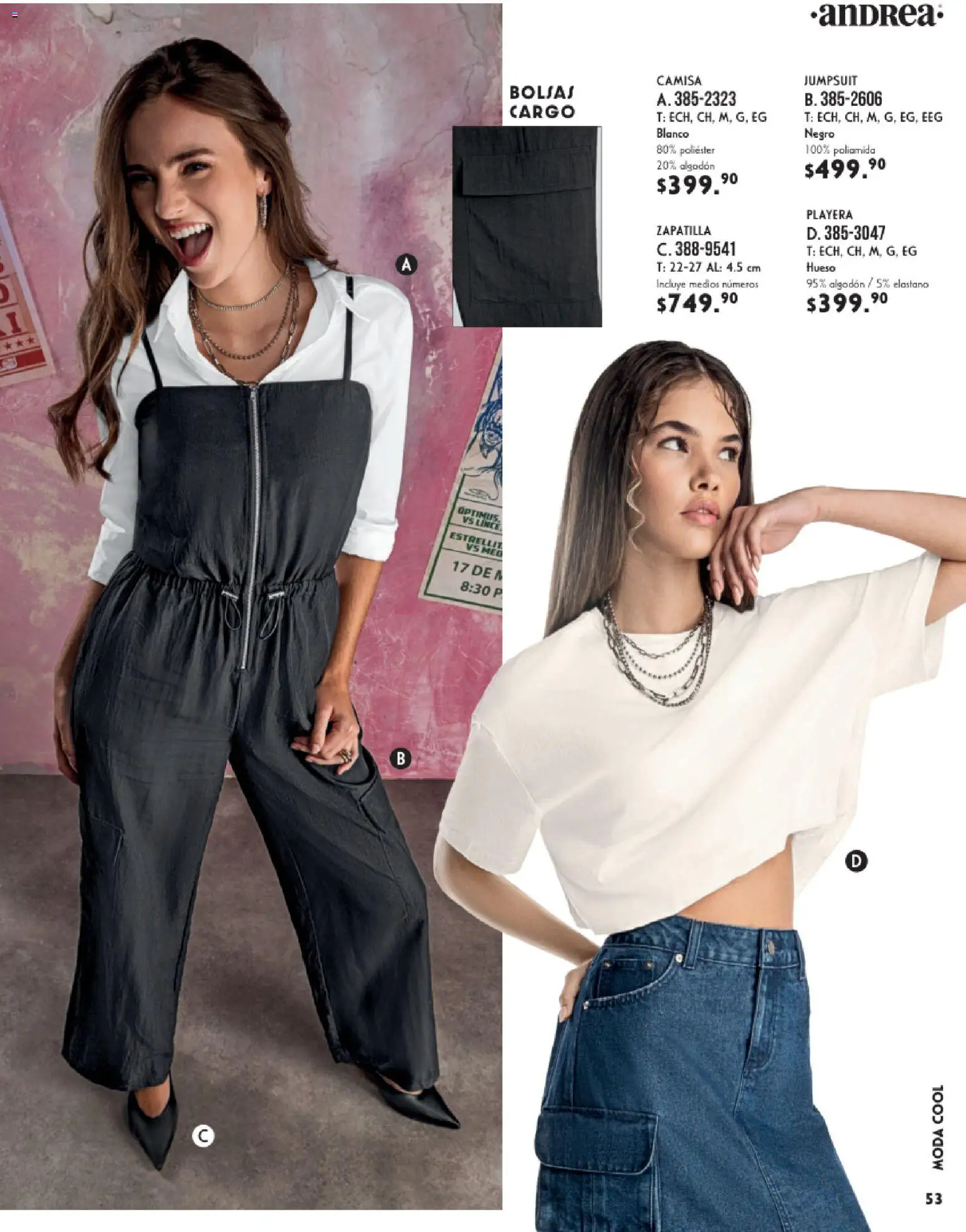 Nuevas ofertas de Andrea válidas en toda la República Mexicana desde el 25.01.2026. ¡Encuentra las mejores ofertas en Andrea catálogo Vestir! | Página: 53 | Productos: Camisa, Algodón, Playera