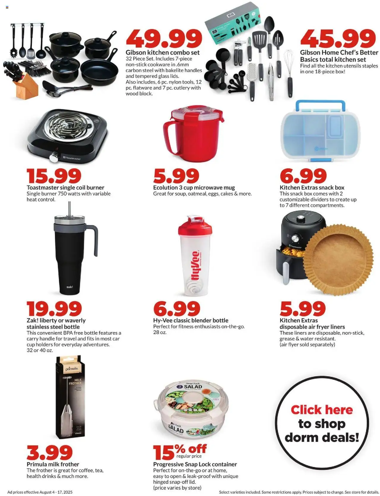 HyVee Weekly Ad - valid from 11.08.2025 | Page: 41 | Products: Milk, Microwave, Milk Frother, Salad