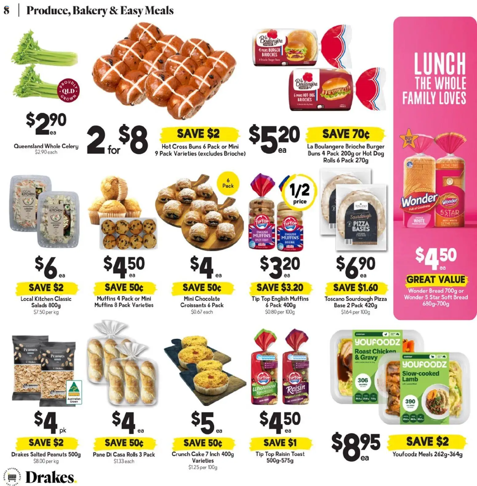 Drakes catalogue - valid from 21.01.2026 | Page: 8 | Products: Bread, Chocolate, Lamb, Peanuts