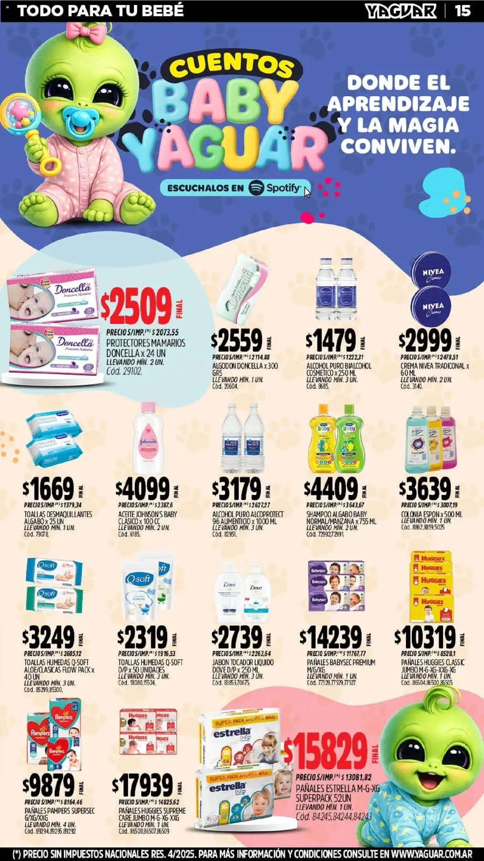 Yaguar - Oferta Semanal Salta │ válido desde el 09.03.2026 | Página: 15 | Productos: Algodón, Toallas, Aceite, Jabón