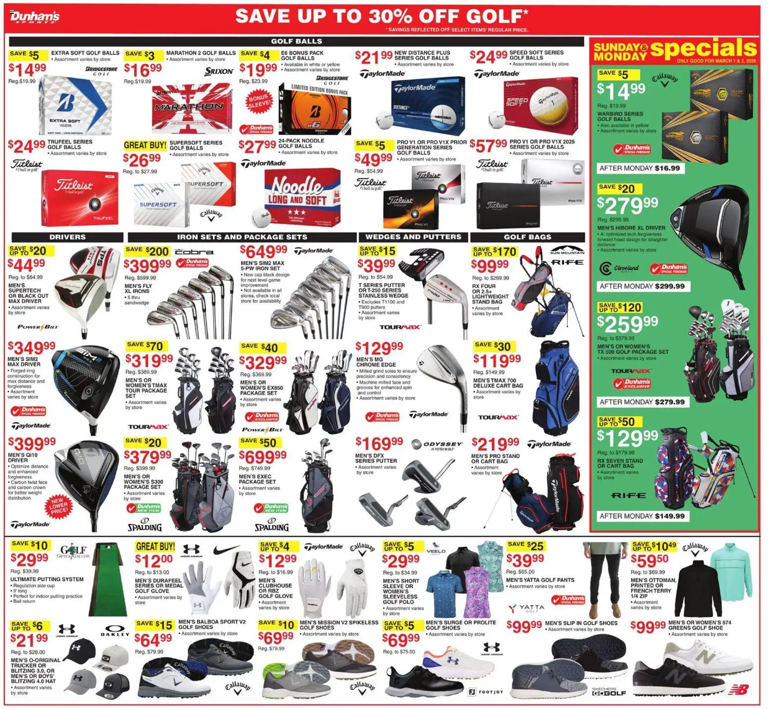 Dunham's Sports Weekly Ad - valid from 28.02.2026 | Page: 4 | Products: Greens, Hat, Bag, Weight