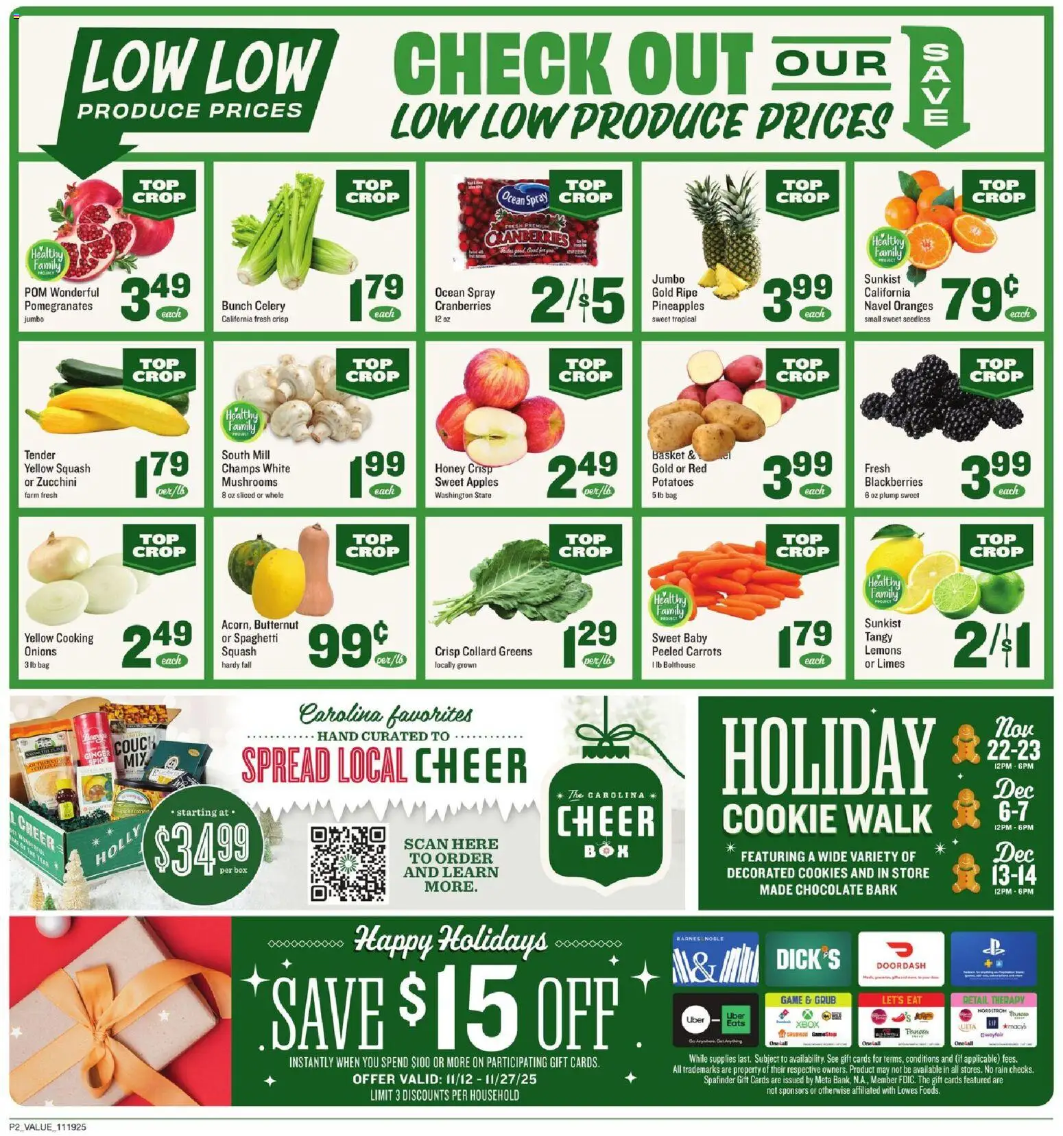 Lowes Foods Weekly Ad - NC - valid from 19.11.2025 | Page: 2 | Products: Box, Basket, Cookies, Potatoes