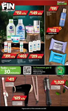 Vista previa de Walmart Express Buen Fin , nuevo folleto de la tienda, válido en México a partir del 06.11.2025 | Página: 10 | Productos: Serum, Toallitas desmaquillantes, Tenaza, Protector solar