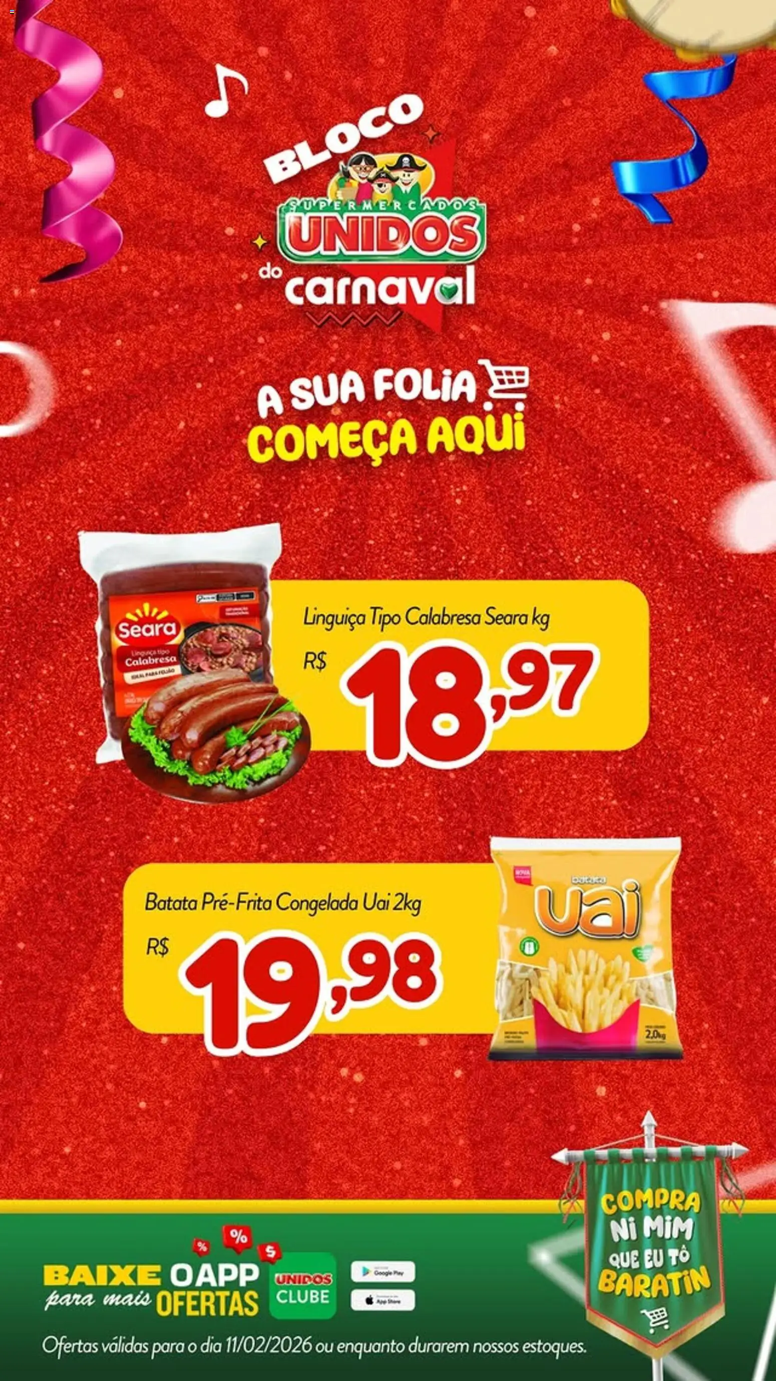 Supermercados Unidos Folheto - válido de 11.02.2026 | Página: 2 | Produtos: Linguiça, Batata