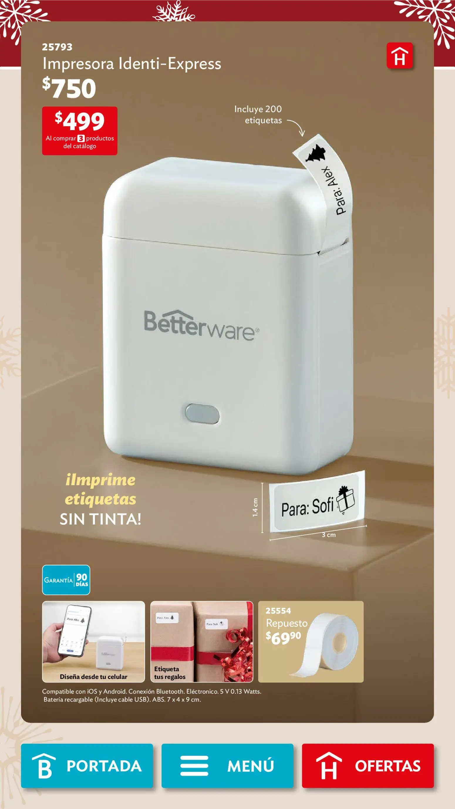 Nuevas ofertas de Betterware válidas en toda la República Mexicana desde el 03.11.2025. ¡Encuentra las mejores ofertas en Betterware campaña 11 2025! | Página: 17 | Productos: Impresora, Cable, Batería