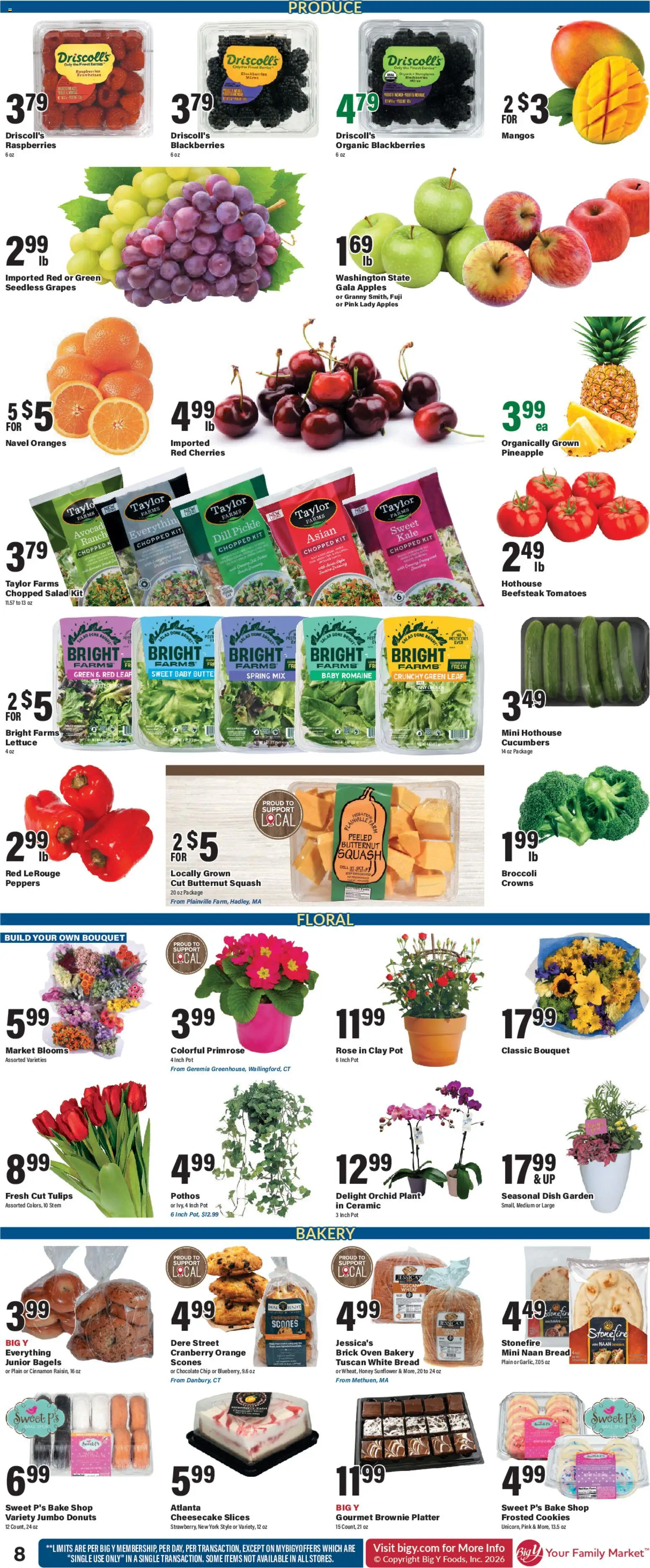 Big Y Weekly Ad - valid from 08.01.2026 | Page: 12 | Products: Romaine, Kale, Apples, Cucumbers