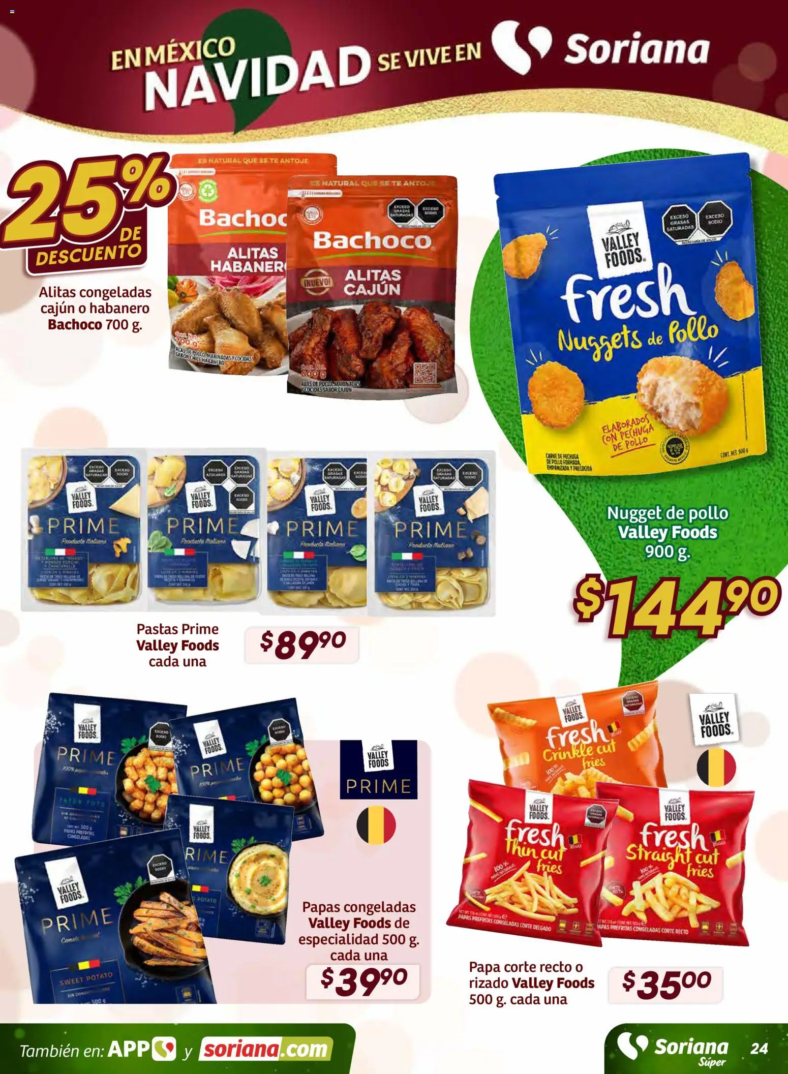 Nuevas ofertas de Soriana válidas en toda la República Mexicana desde el 11.12.2025. ¡Encuentra las mejores ofertas en Soriana - Preciazazaso Súper: Valle de México! | Página: 24 | Productos: Pollo, Papa, Té
