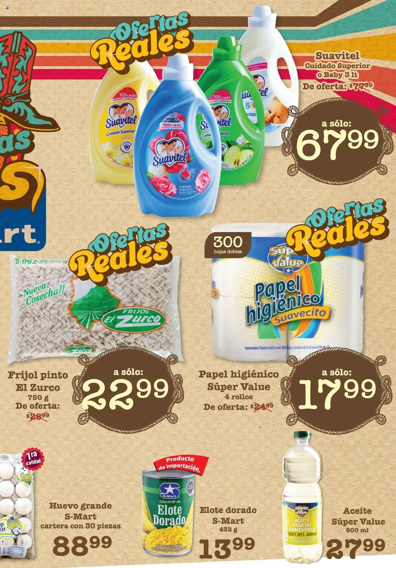 Nuevas ofertas de S-Mart válidas en toda la República Mexicana desde el 05.08.2025. ¡Encuentra las mejores ofertas en S-Mart - Folleto - Monterrey! | Página: 3 | Productos: Huevo, Aceite, Papel higiénico, Fragancia
