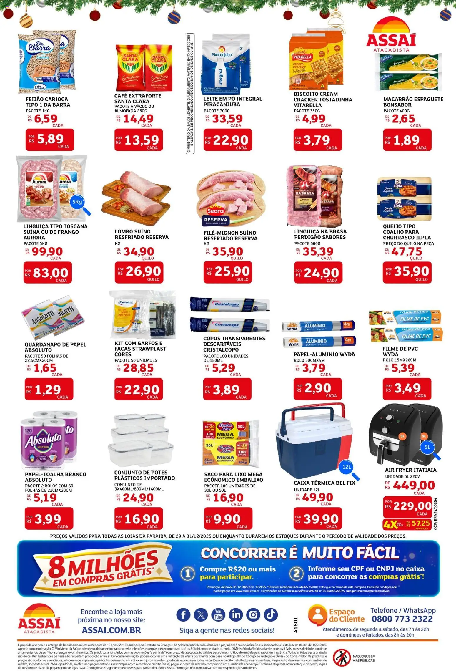 Assaí Atacadista Folheto - válido de 29.12.2025 | Página: 2 | Produtos: Queijo, Bebida, Copos, Leite em pó