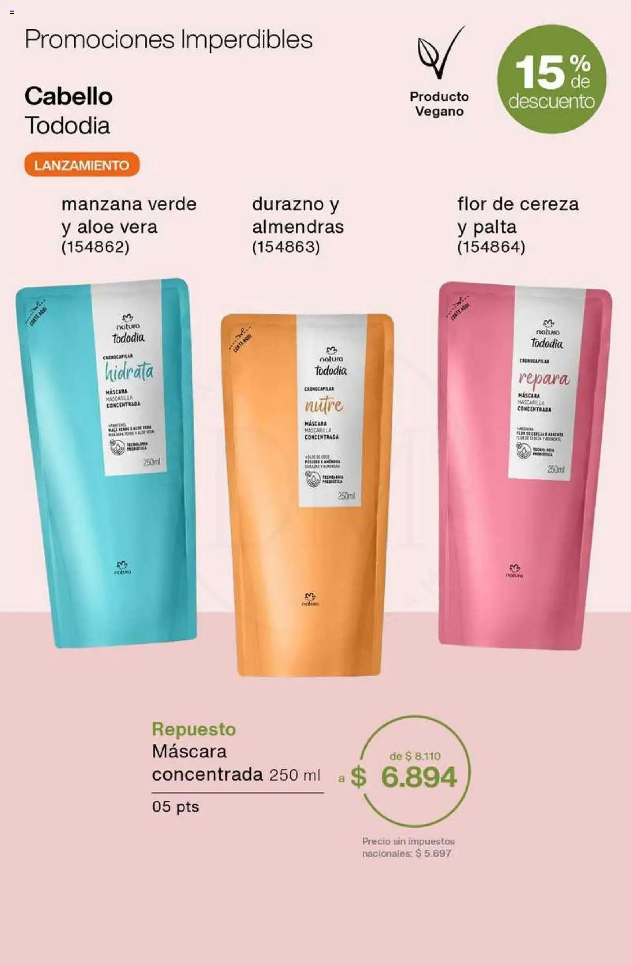 Catálogo Natura Ciclo 8 │ válido desde el 03.06.2025 | Página: 43 | Productos: Mascarilla, Almendras, Durazno, Máscara