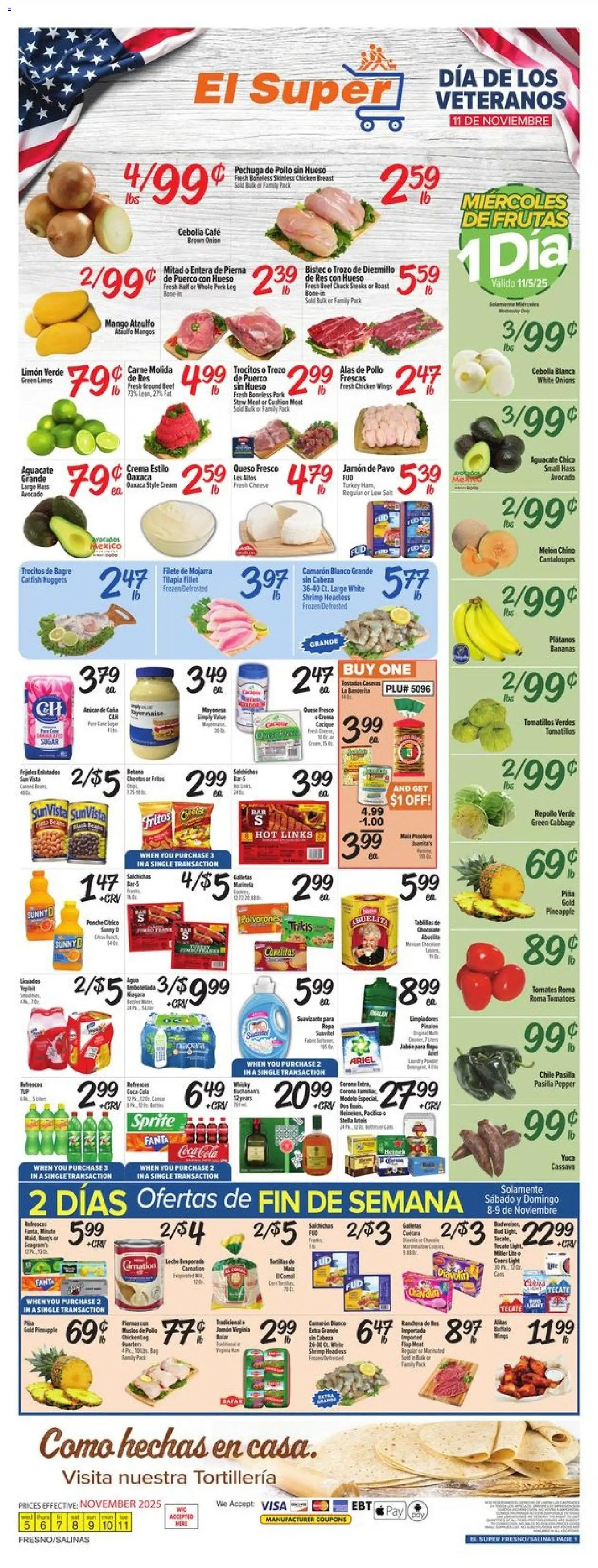El Super Weekly Ad - valid from 05.11.2025 | Page: 1 | Products: Cheese, Cream, Avocado, Salt