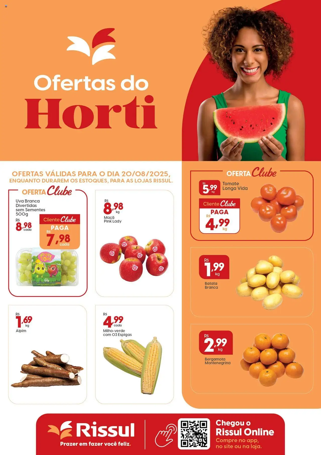 Rissul Folheto - válido de 20.08.2025 | Página: 1 | Produtos: Bergamota, Aipim, Batata