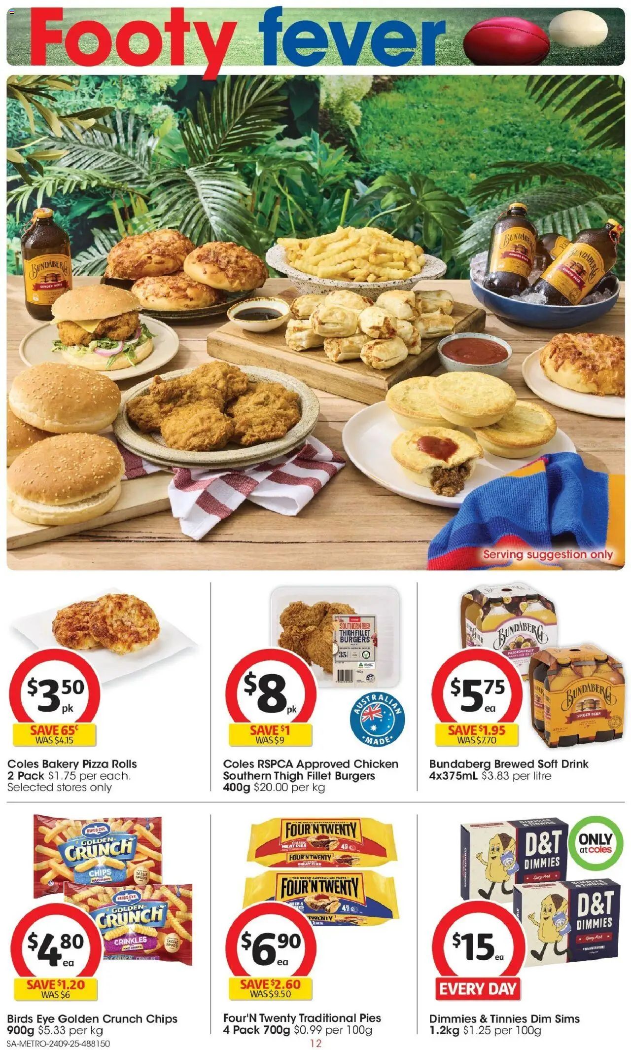 Coles catalogue - valid from 24.09.2025 | Page: 12 | Products: Ginger, Chips, Pies, Bakery