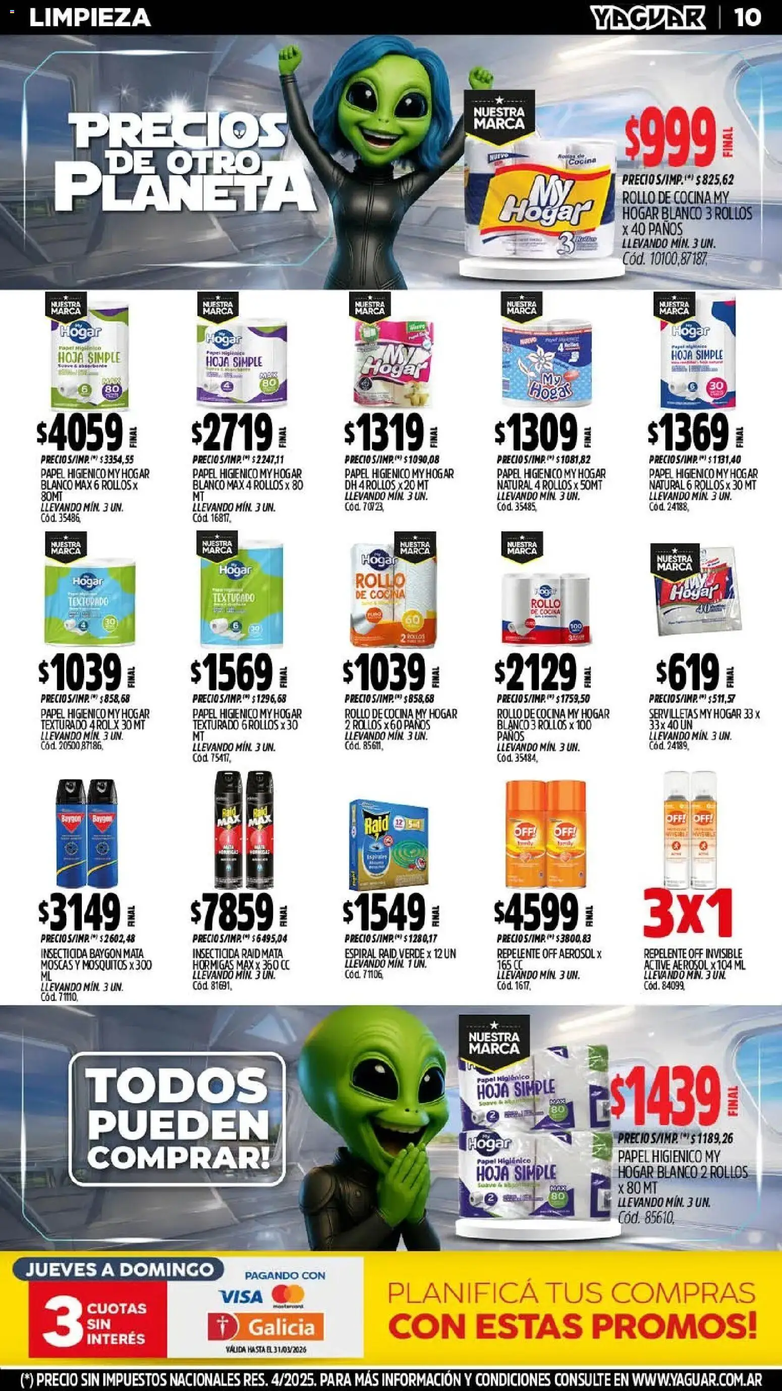 Yaguar - Oferta Semanal San Juan │ válido desde el 02.03.2026 | Página: 10 | Productos: Repelente, Papel higiénico, Cocina, Insecticida