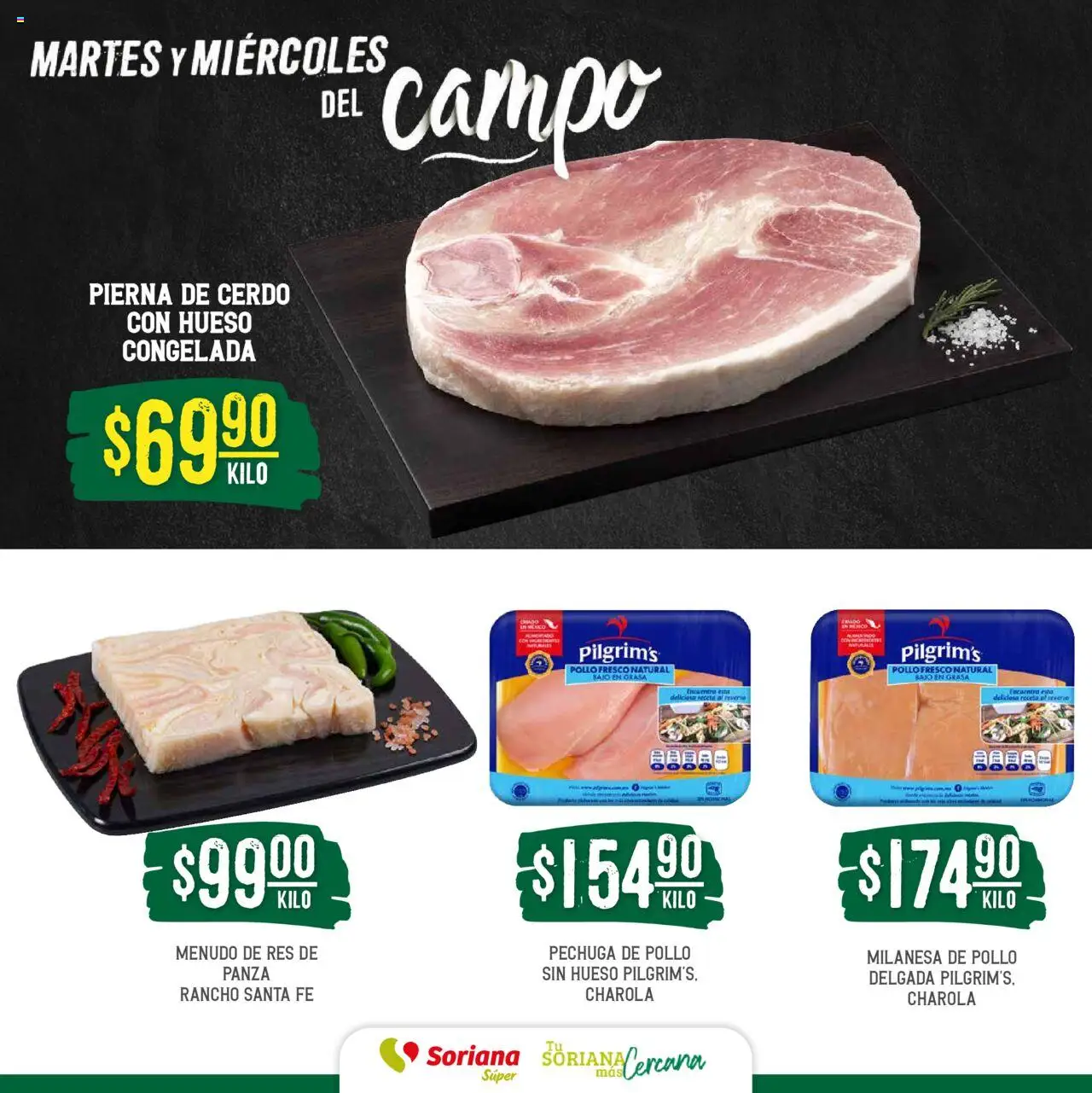 Nuevas ofertas de Soriana válidas en toda la República Mexicana desde el 29.07.2025. ¡Encuentra las mejores ofertas en Soriana - Martes y Miércoles del Campo Súper: Chih, Delicias, Dur y Coah (excepto Saltillo)! | Página: 5 | Productos: Pollo, Milanesa, Cerdo, Res